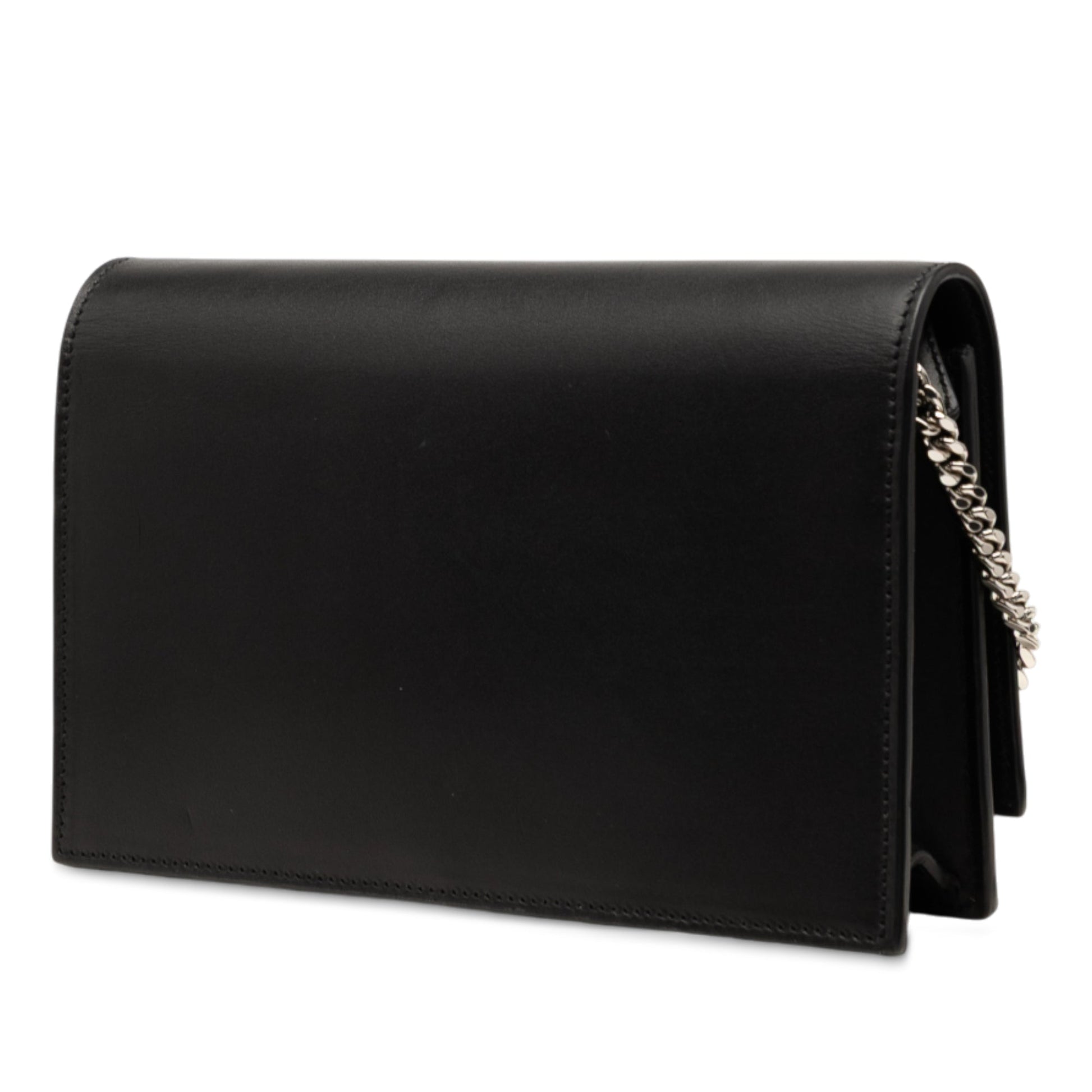 Saint Laurent Calfskin Cloud Star Applique Classic Monogram Kate Tassel Wallet on Chain