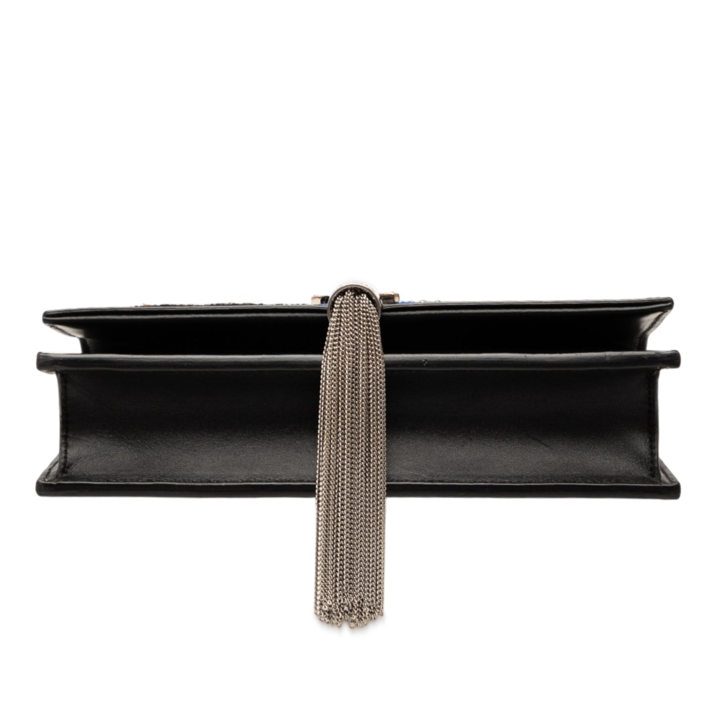 Saint Laurent Calfskin Cloud Star Applique Classic Monogram Kate Tassel Wallet on Chain