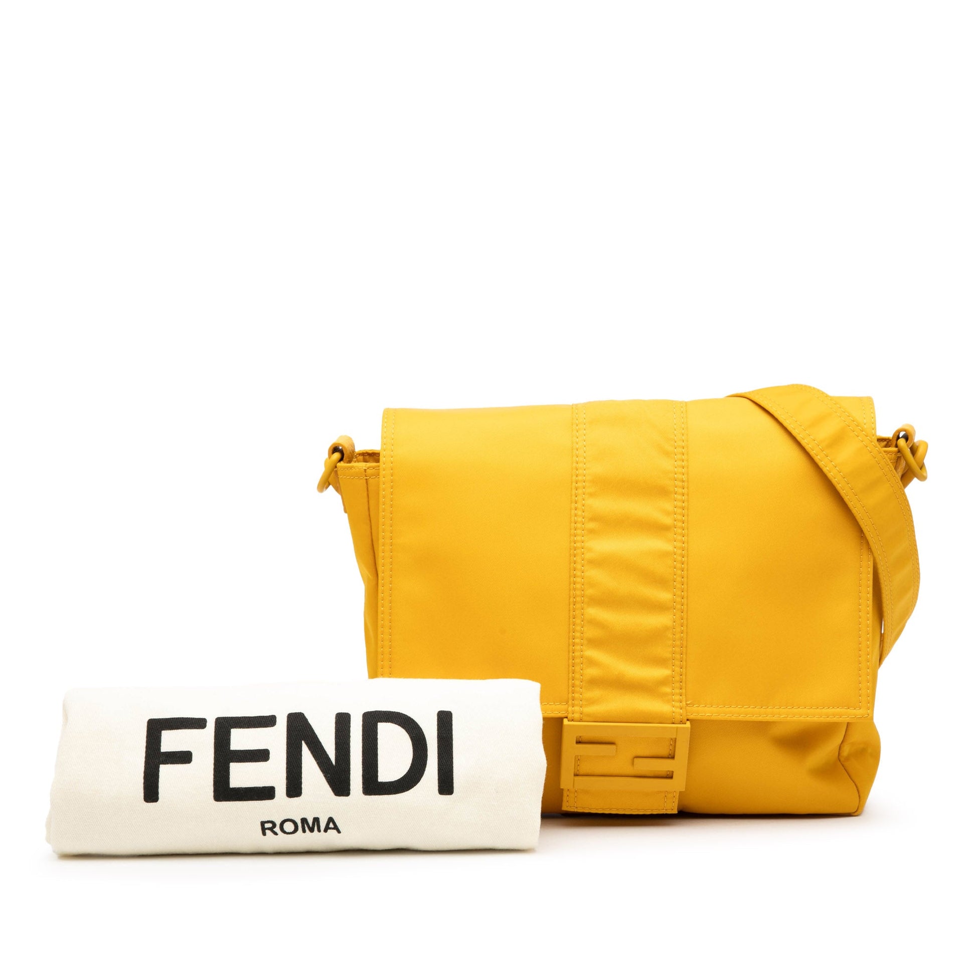 Fendi Medium Econyl Nylon Baguette Crossbody