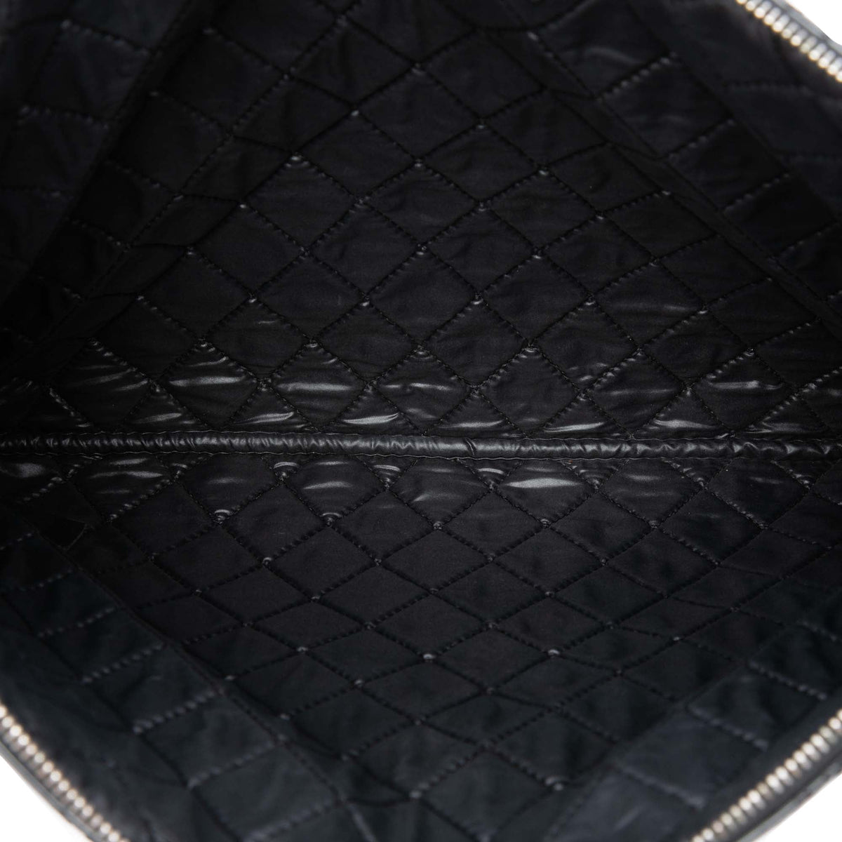 Chanel Large Quilted Patent O Case Clutch — Black