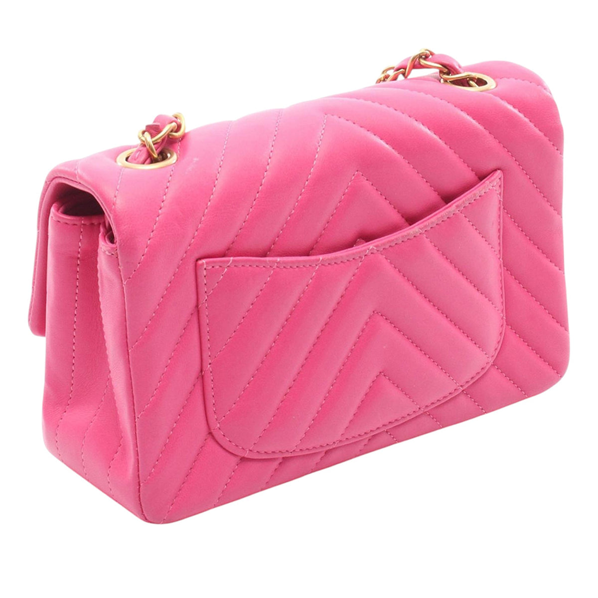 Chanel Mini Rectangular Classic Chevron Lambskin Single Flap