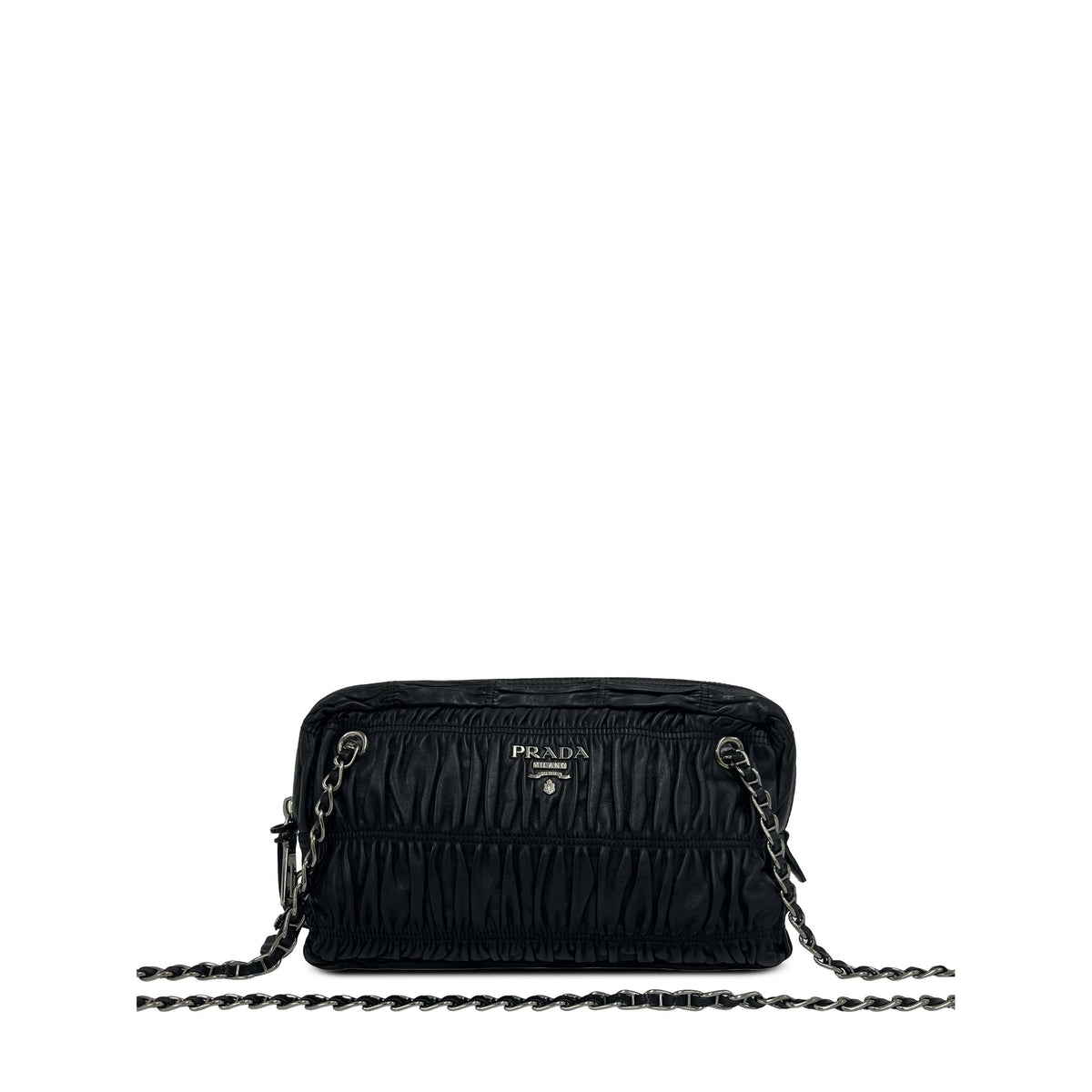 Prada Gaufre Nappa Shoulder Bag — Black