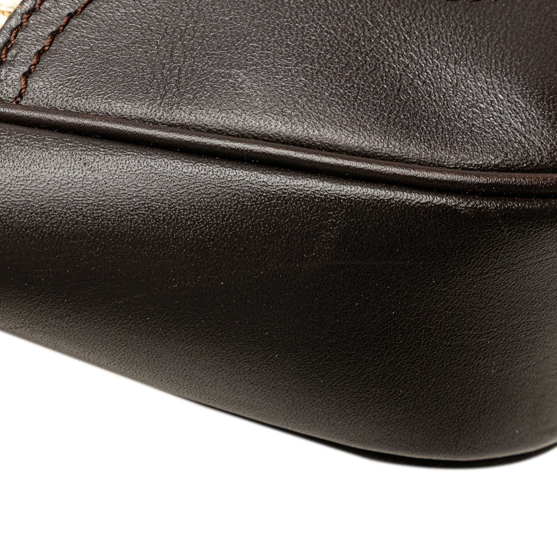 Burberry Leather Trimmed Raffia Crossbody
