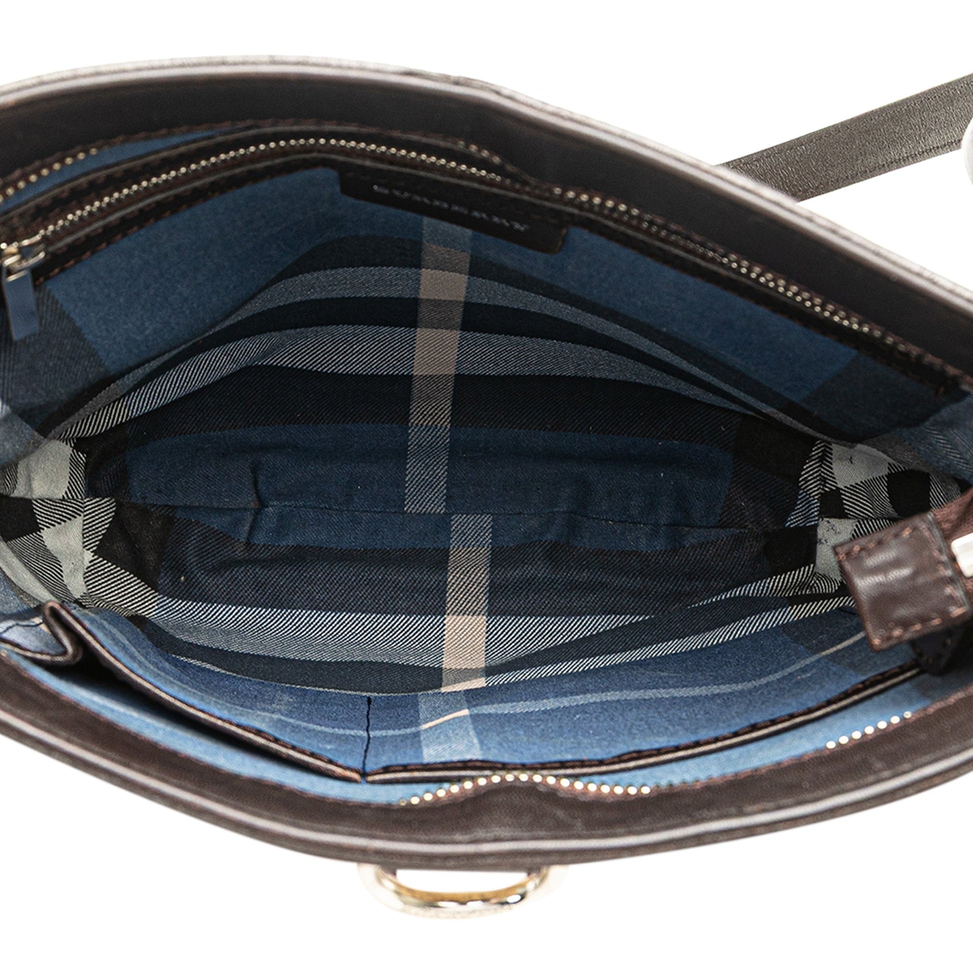 Burberry Leather Trimmed Raffia Crossbody