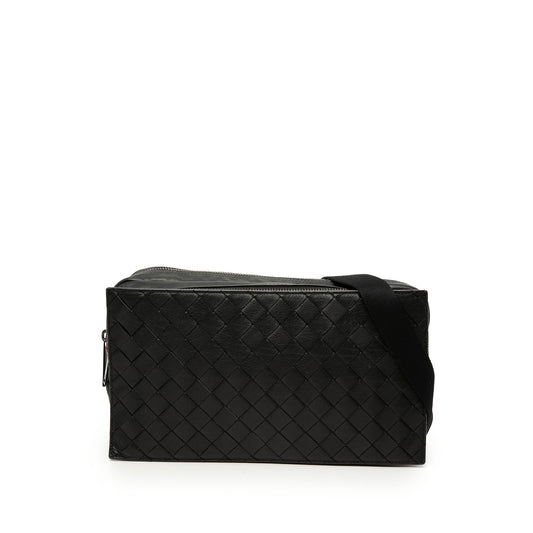 Bottega Veneta Nappa Intrecciato Double Zip Shoulder Bag