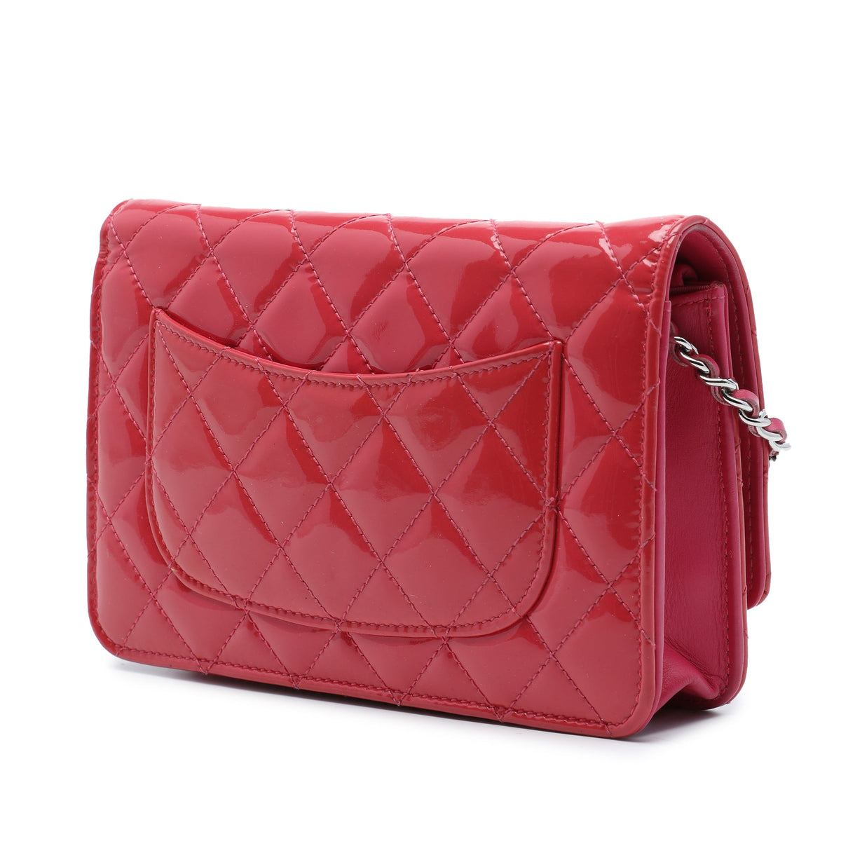 Chanel CC Quilted Patent Wallet On Chain