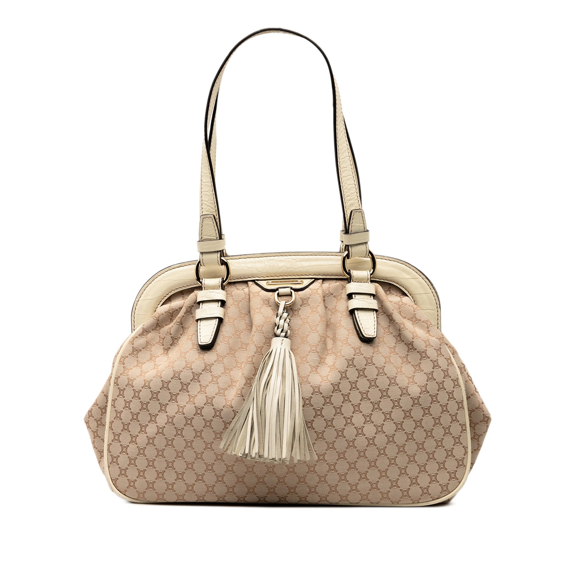 Celine Macadam Canvas Tassel Frame Satchel