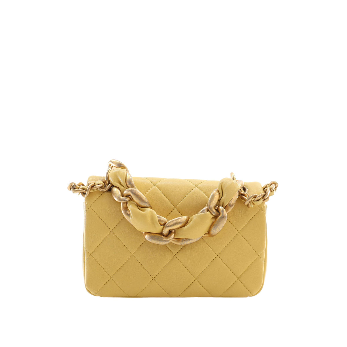 Chanel Small Quilted Lambskin Chain is More Flap — Yellow