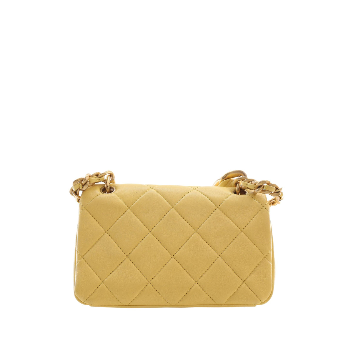 Chanel Small Quilted Lambskin Chain is More Flap — Yellow