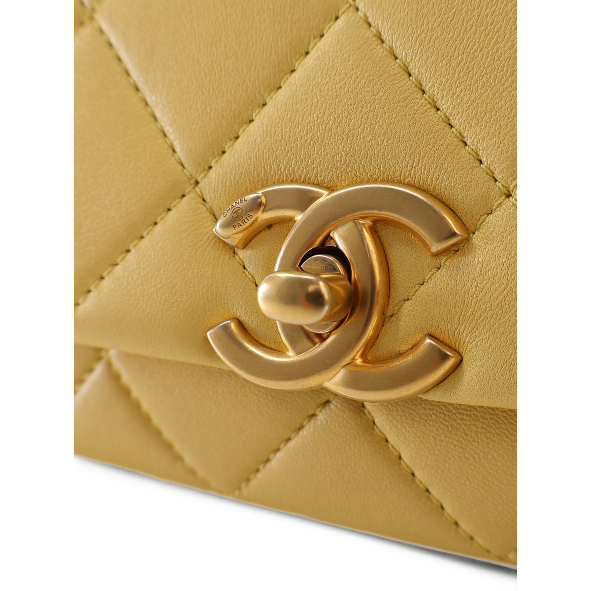 Chanel Small Quilted Lambskin Chain is More Flap — Yellow