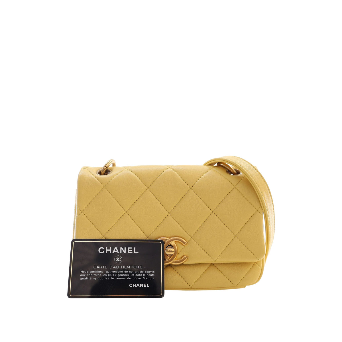 Chanel Small Quilted Lambskin Chain is More Flap — Yellow