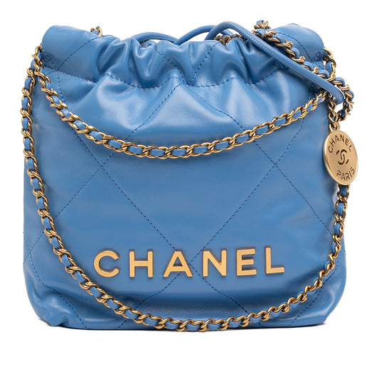 Chanel Mini Shiny Calfskin 22 Handbag