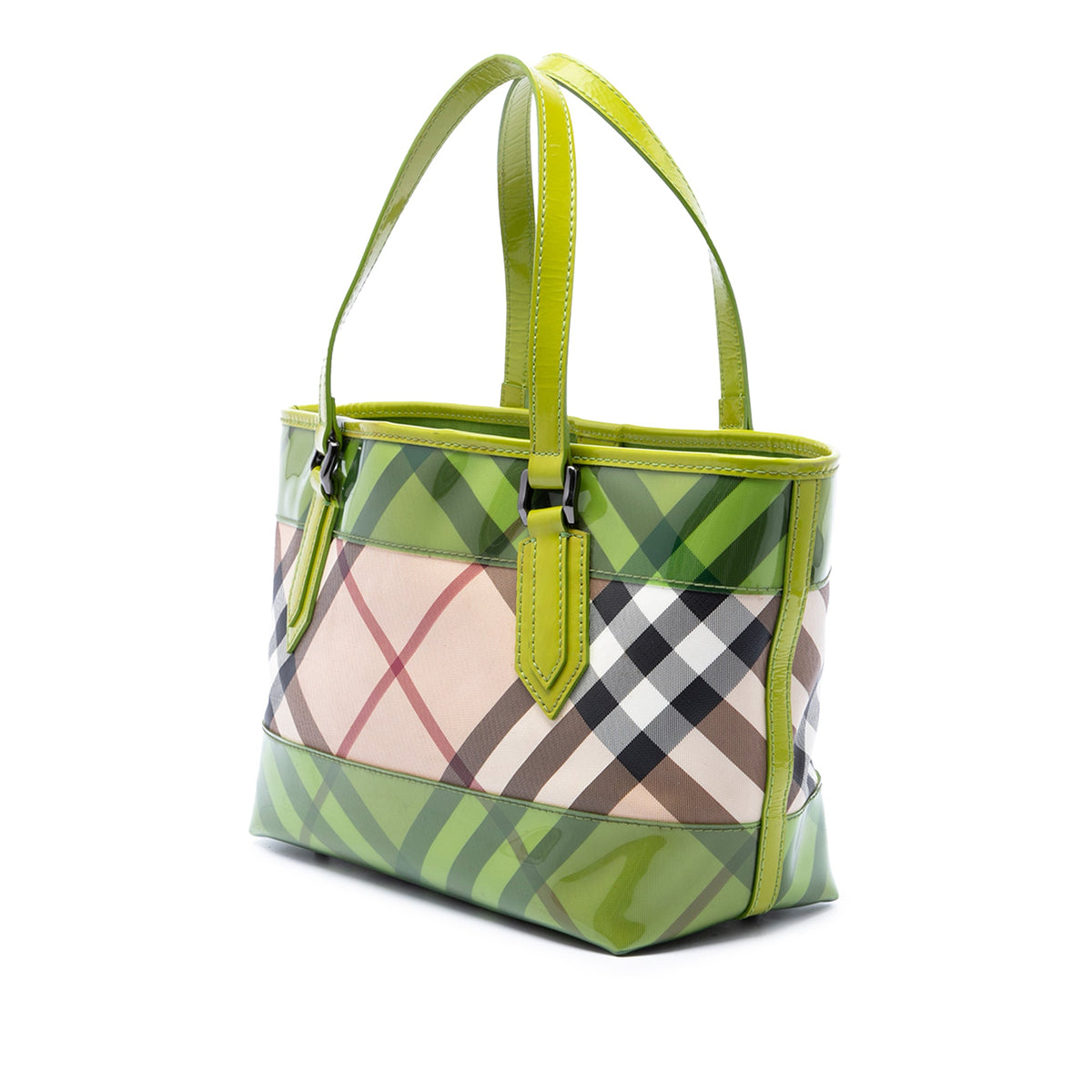 Burberry Supernova Check Coated Canvas and PVC Tote — Beige