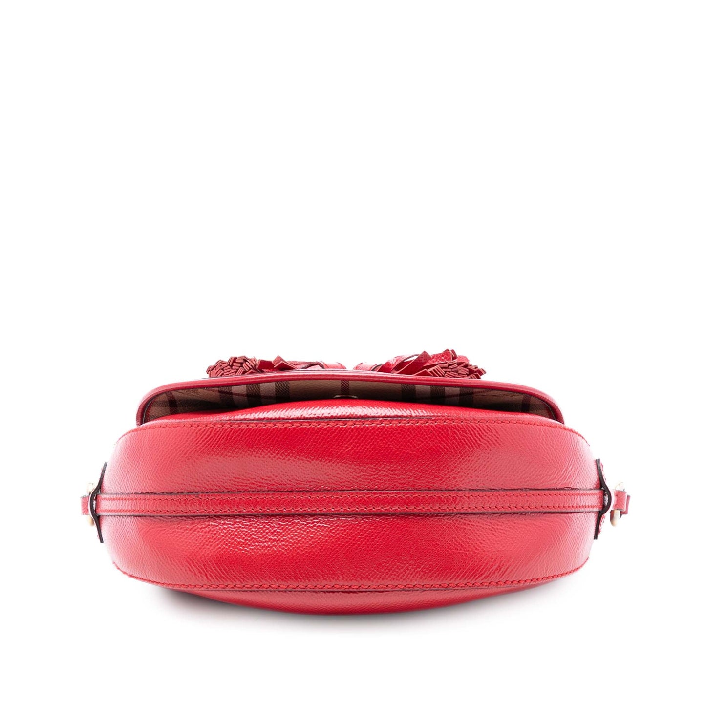 Burberry Patent Leather and Haymarket Check Coated Canvas Maydown Crossbody