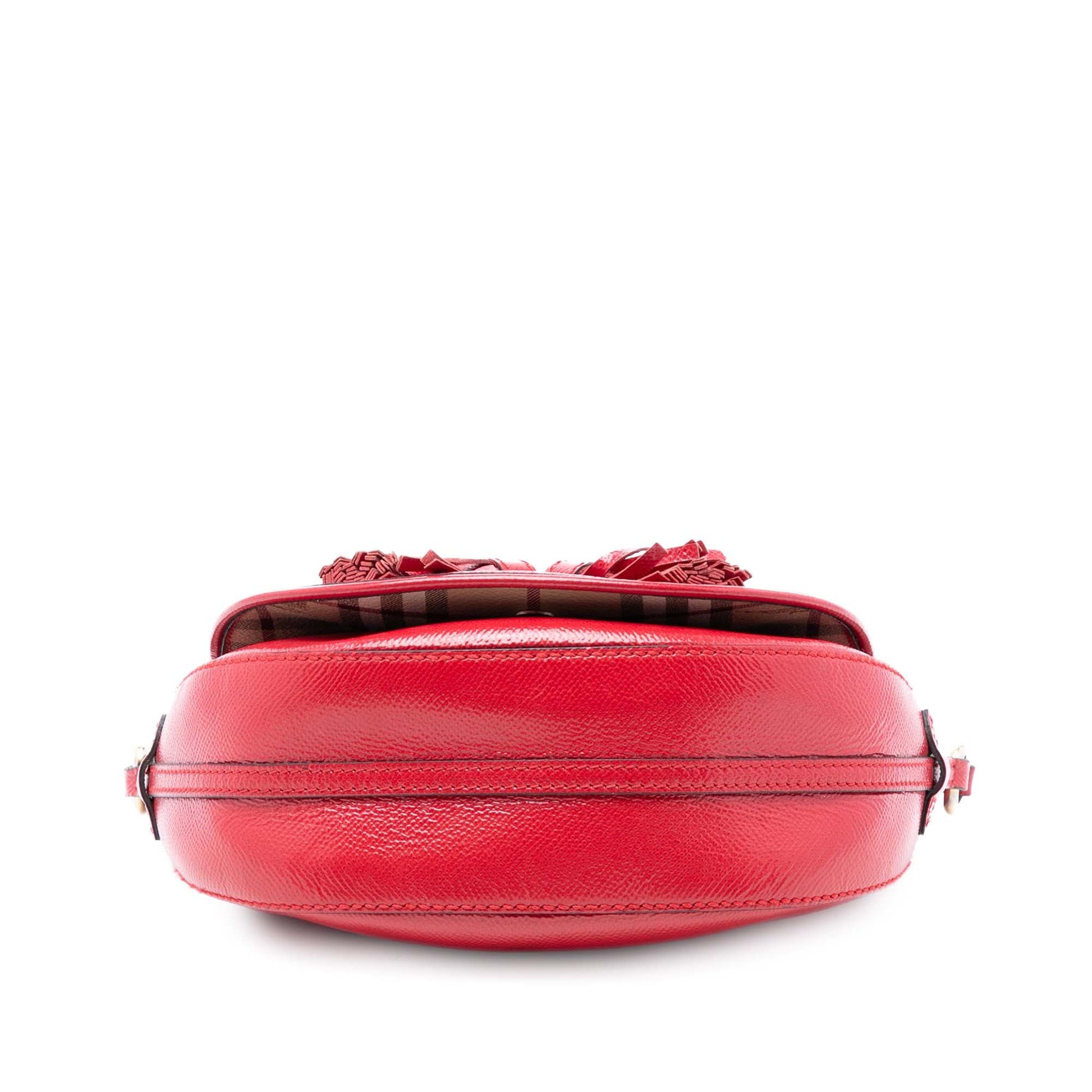 Burberry Patent Leather and Haymarket Check Coated Canvas Maydown Crossbody