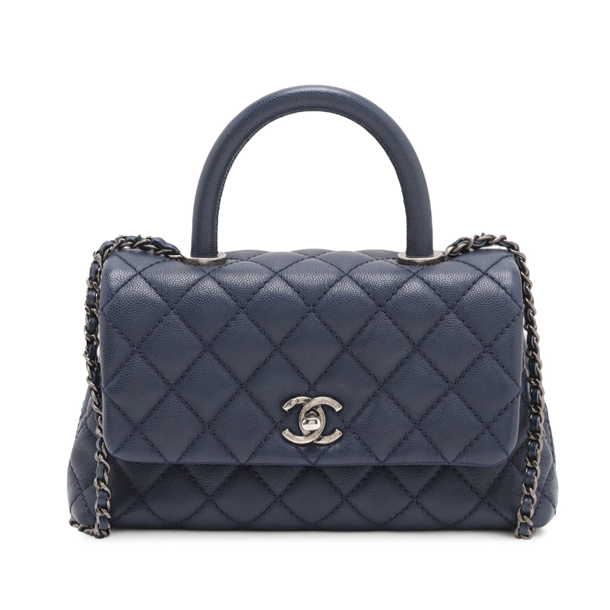 Chanel Mini Quilted Caviar Coco Top Handle Bag