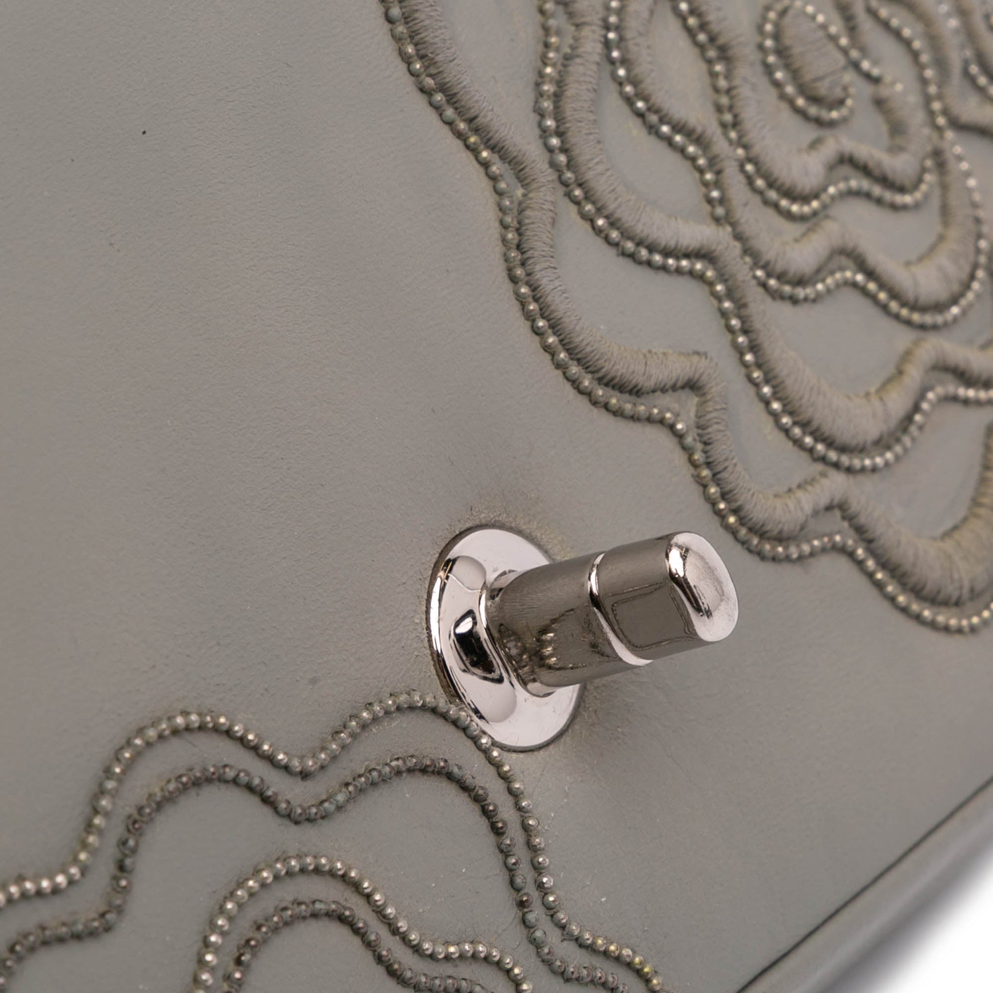 Chanel Embroidered Lambskin Camellia Follies Flap