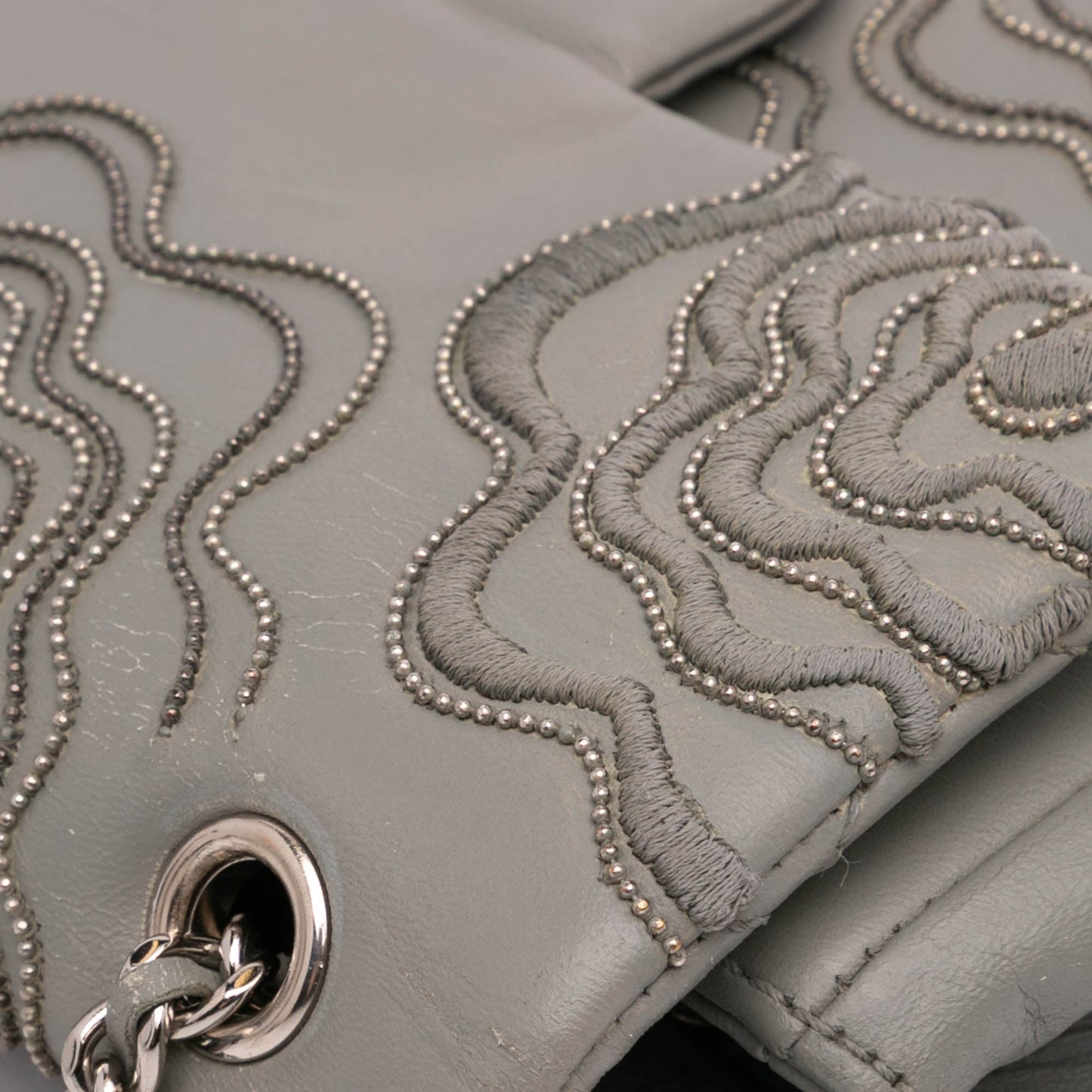 Chanel Embroidered Lambskin Camellia Follies Flap