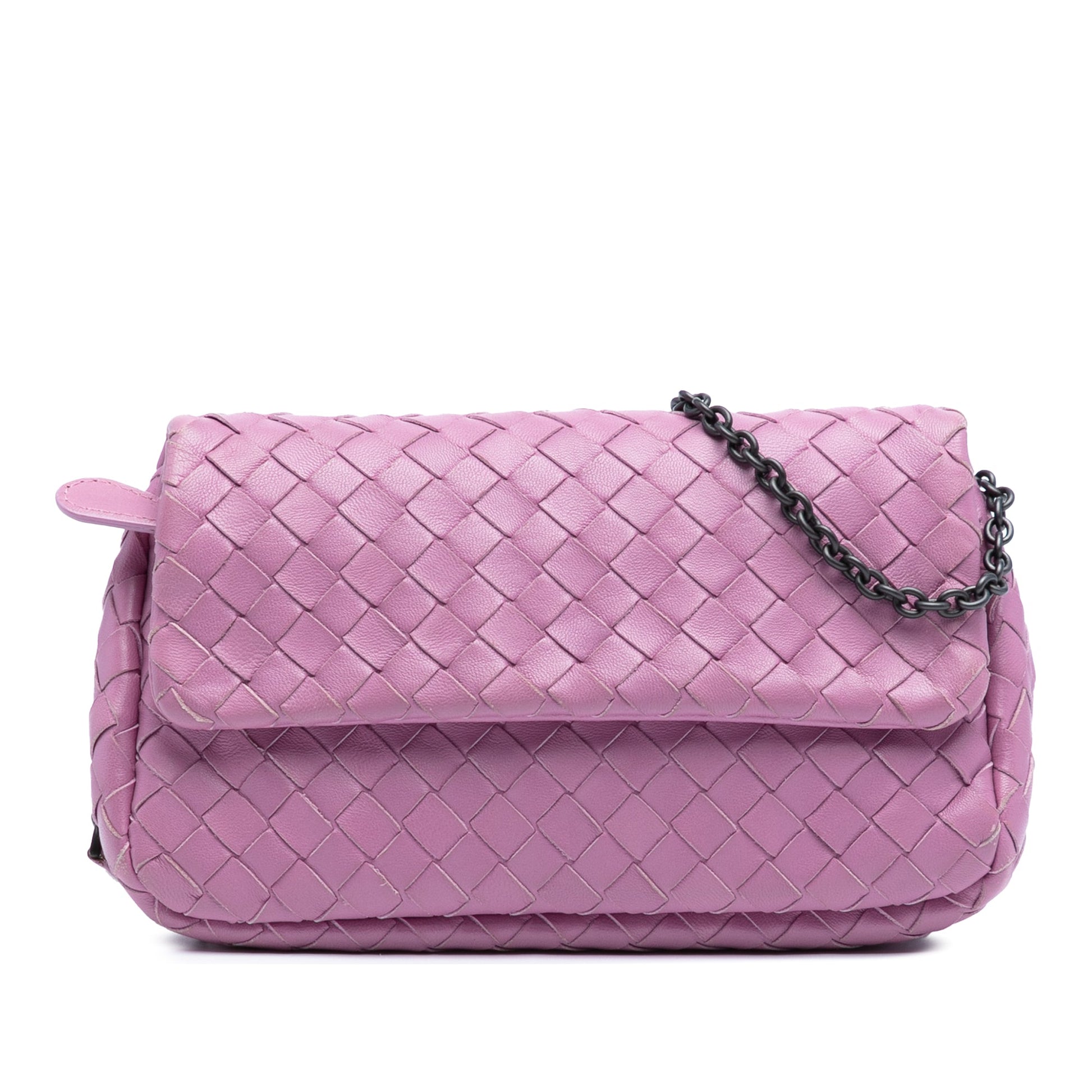 Bottega Veneta Mini Nappa Intrecciato Expandable Chain Flap Crossbody
