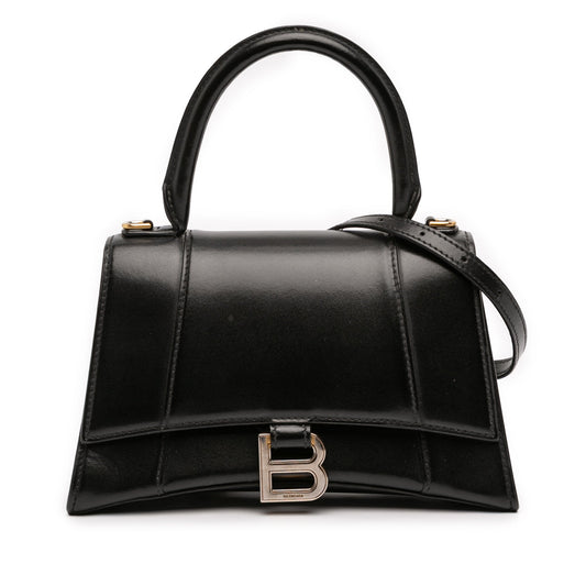Balenciaga Small Shiny Box Calfskin Hourglass Top Handle Bag