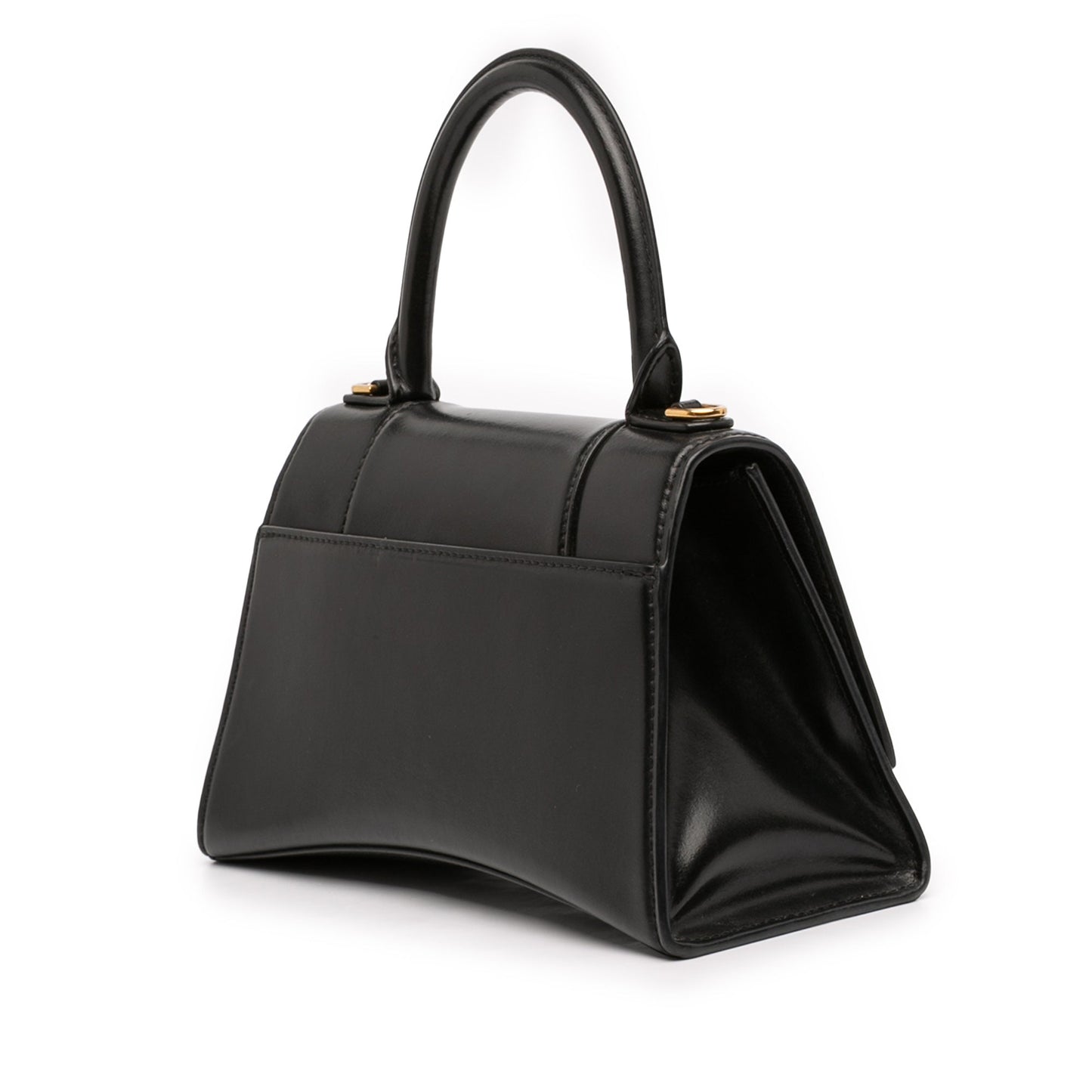 Balenciaga Small Shiny Box Calfskin Hourglass Top Handle Bag