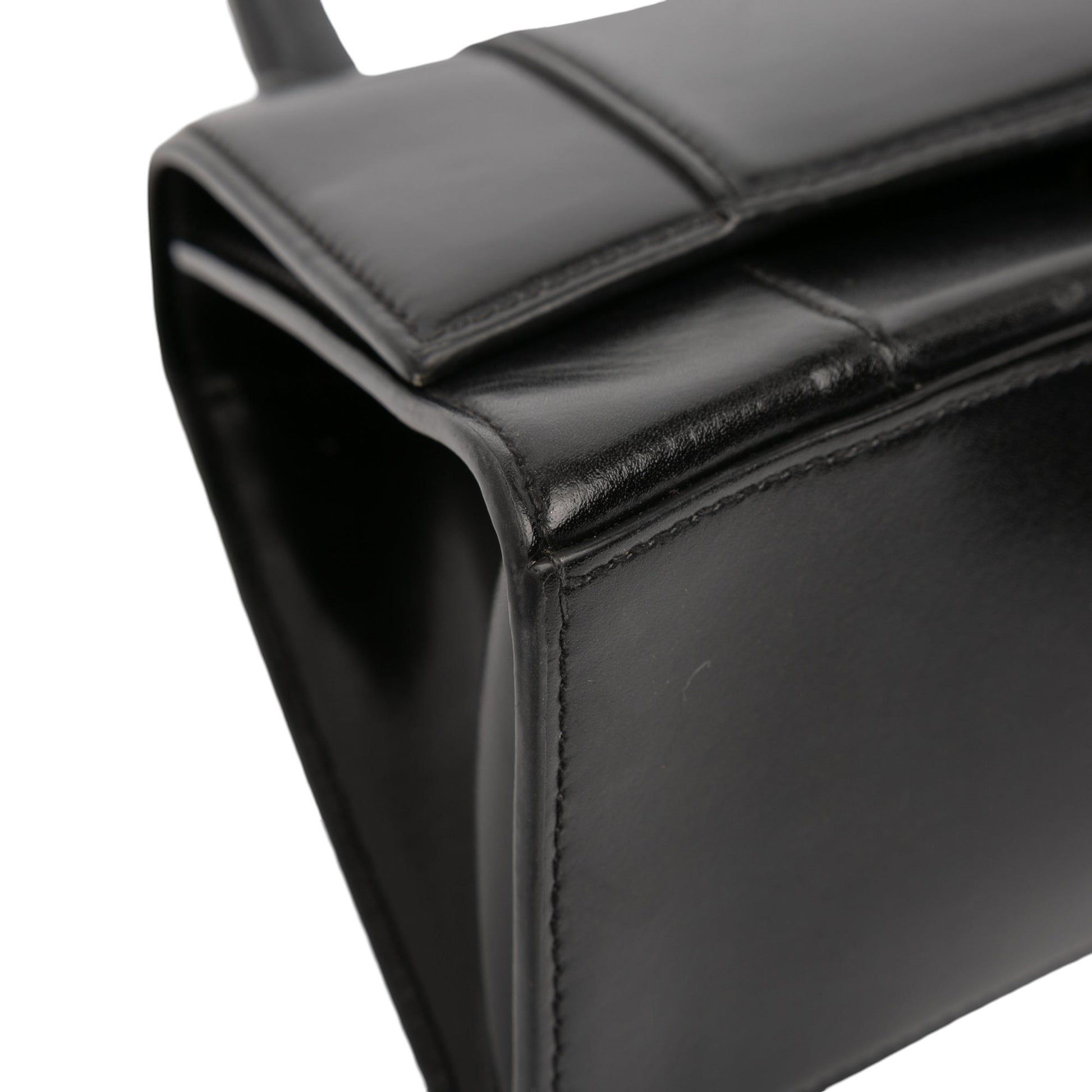 Balenciaga Small Shiny Box Calfskin Hourglass Top Handle Bag