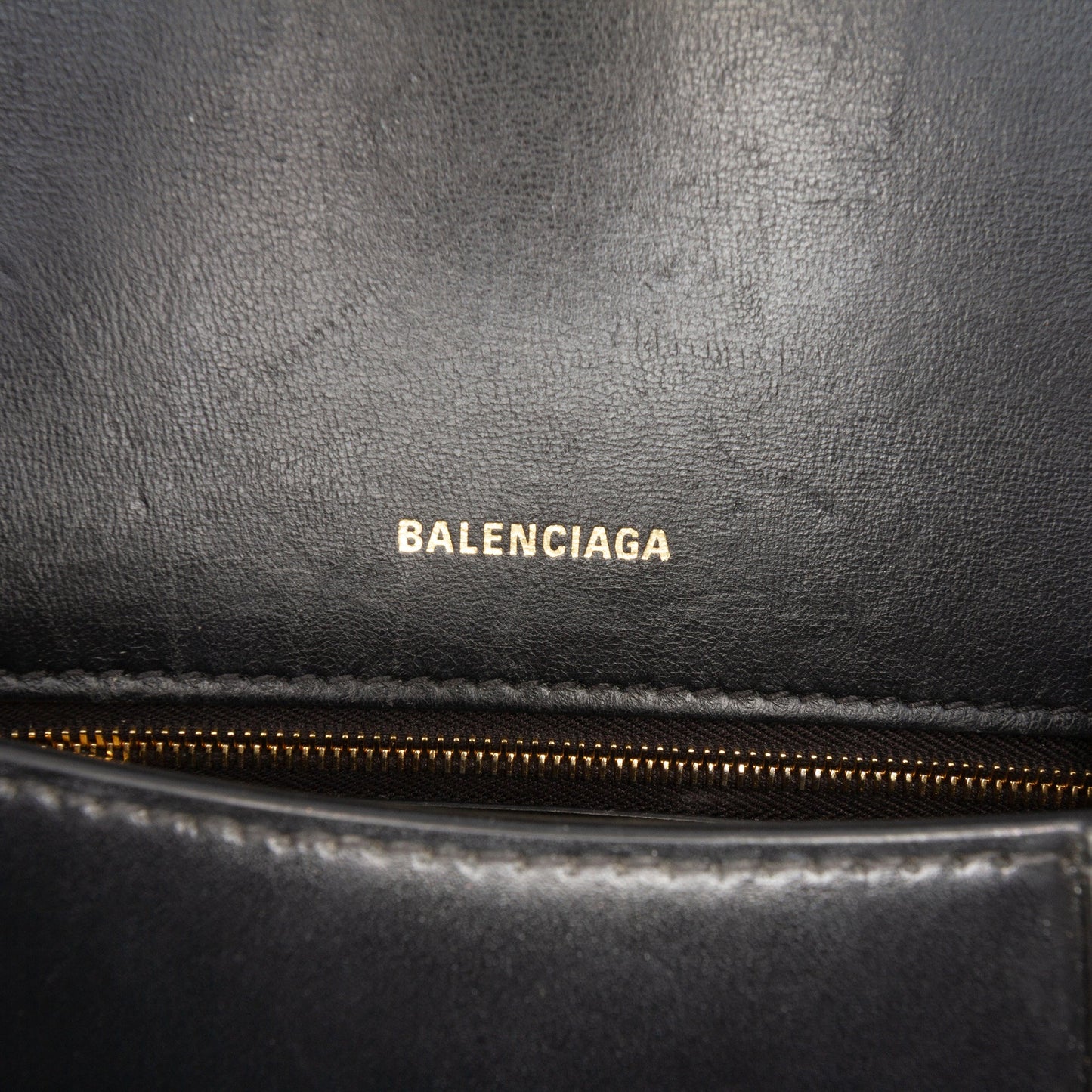 Balenciaga Small Shiny Box Calfskin Hourglass Top Handle Bag