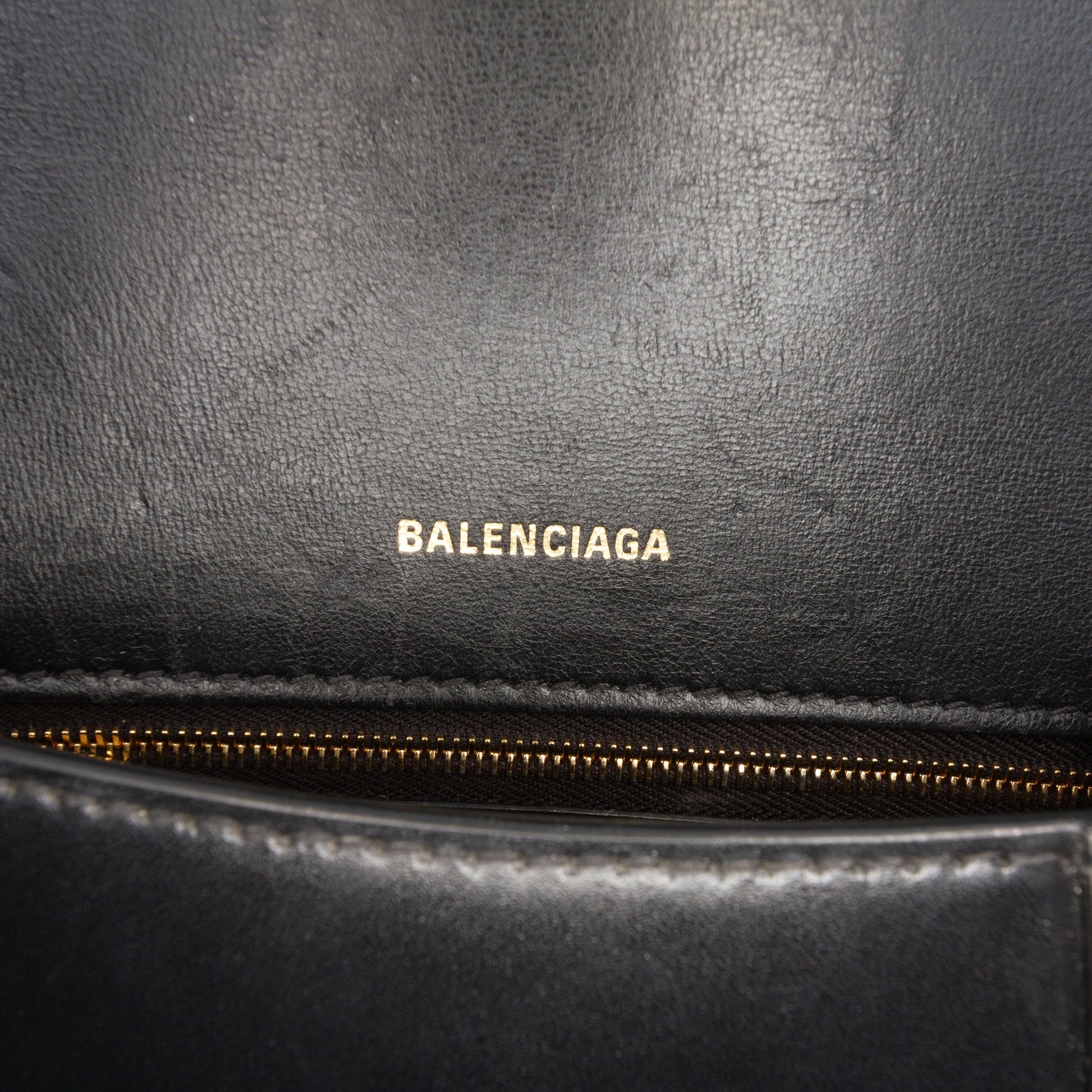 Balenciaga Small Shiny Box Calfskin Hourglass Top Handle Bag