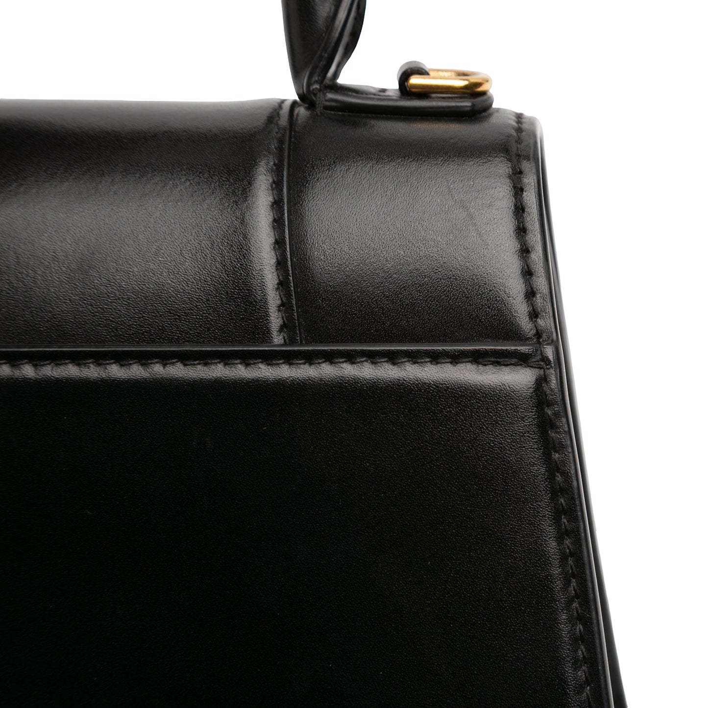 Balenciaga Small Shiny Box Calfskin Hourglass Top Handle Bag
