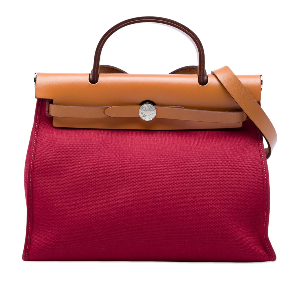 Hermès Toile Herbag Zip 31 — Red