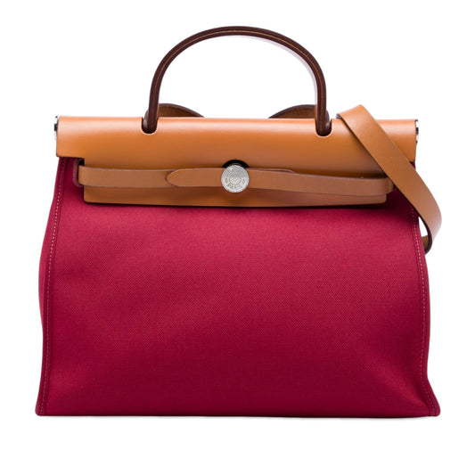 Hermès Toile Herbag Zip 31 — Red