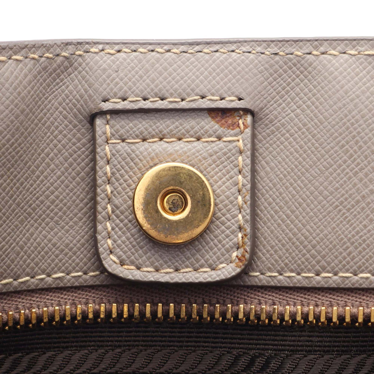 Prada Saffiano Galleria Satchel — Beige