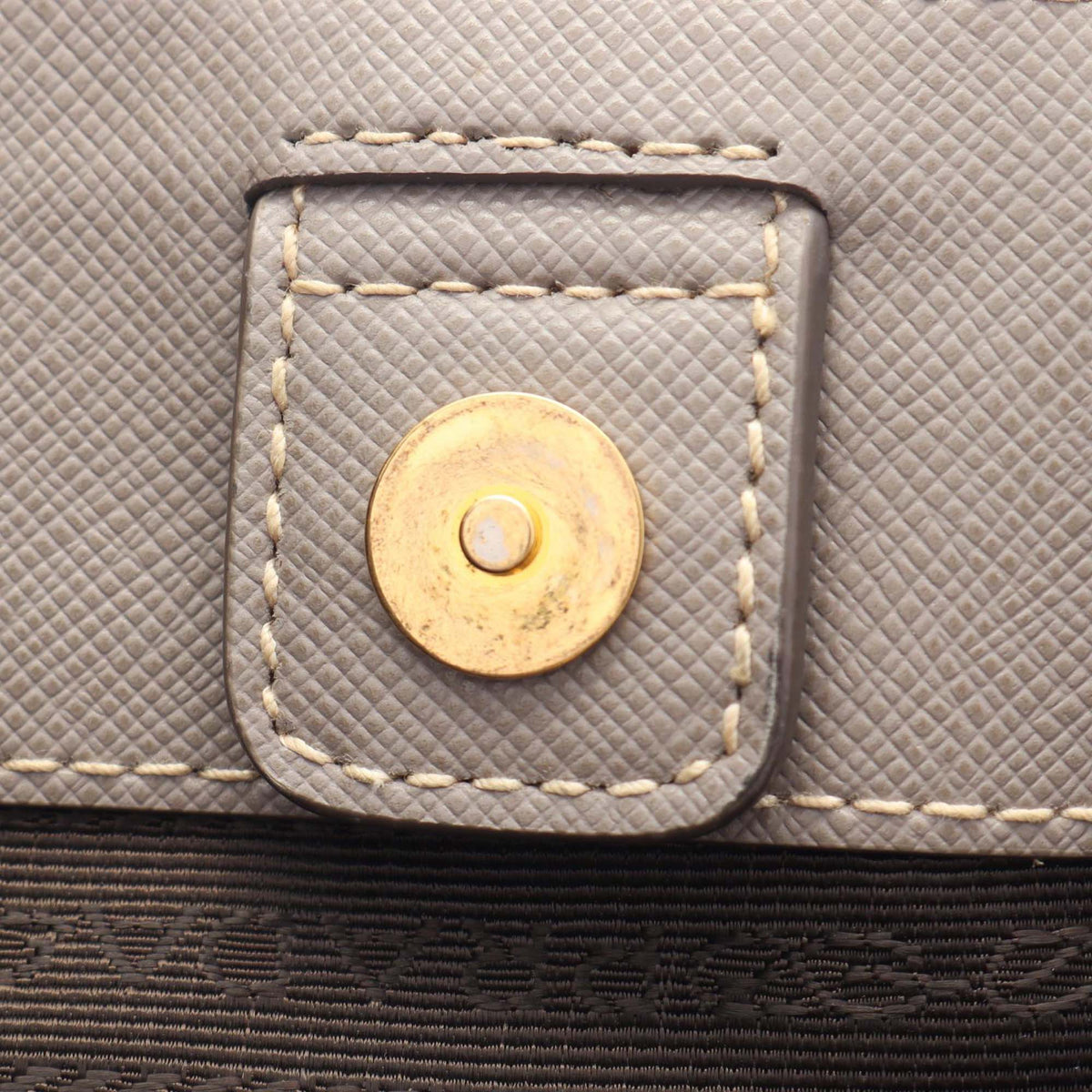 Prada Saffiano Galleria Satchel — Beige