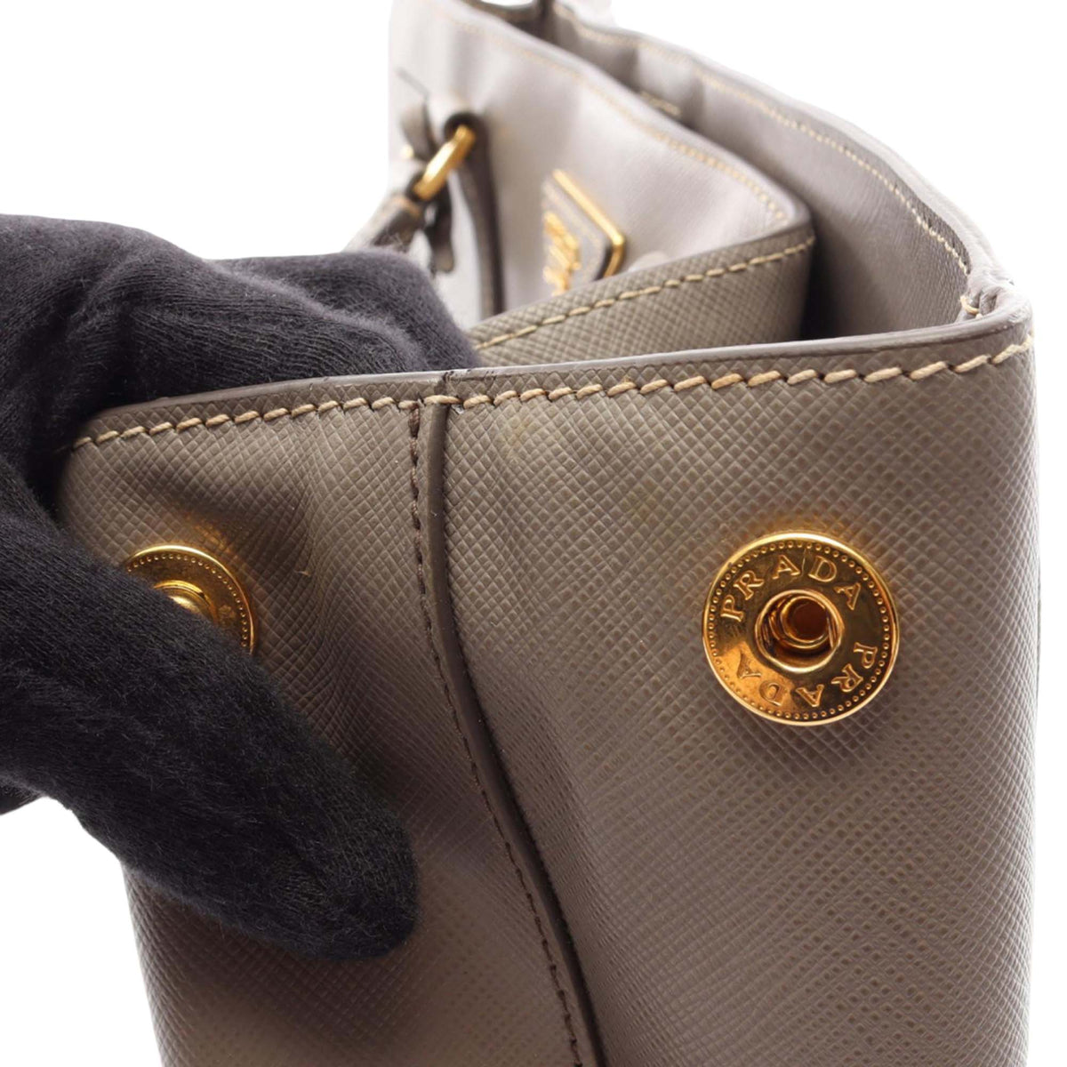 Prada Saffiano Galleria Satchel — Beige