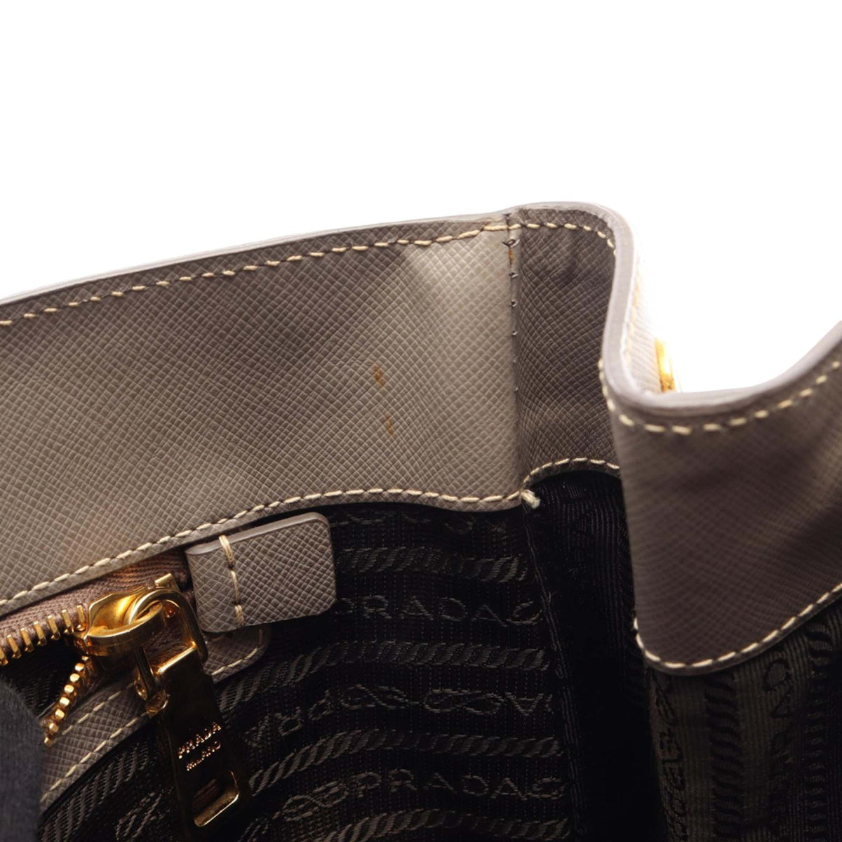 Prada Saffiano Galleria Satchel — Beige