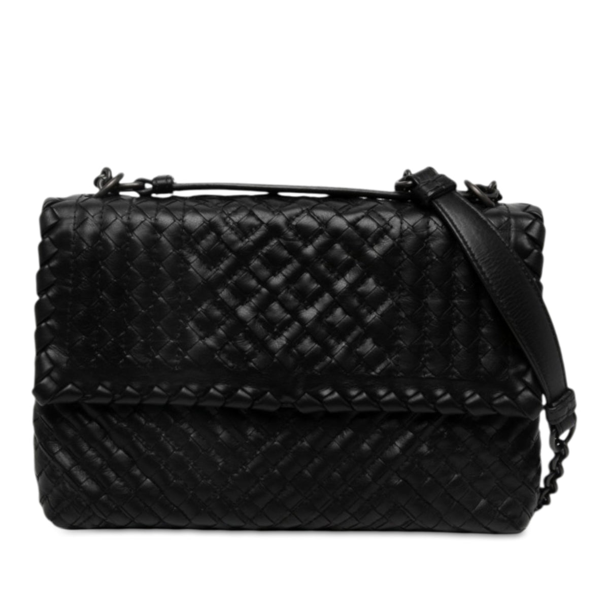 Bottega Veneta Small Nappa Intrecciato Boutis Olimpia Shoulder Bag — Black