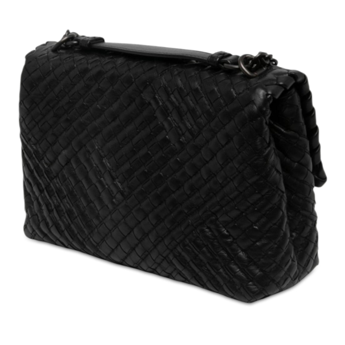 Bottega Veneta Small Nappa Intrecciato Boutis Olimpia Shoulder Bag — Black
