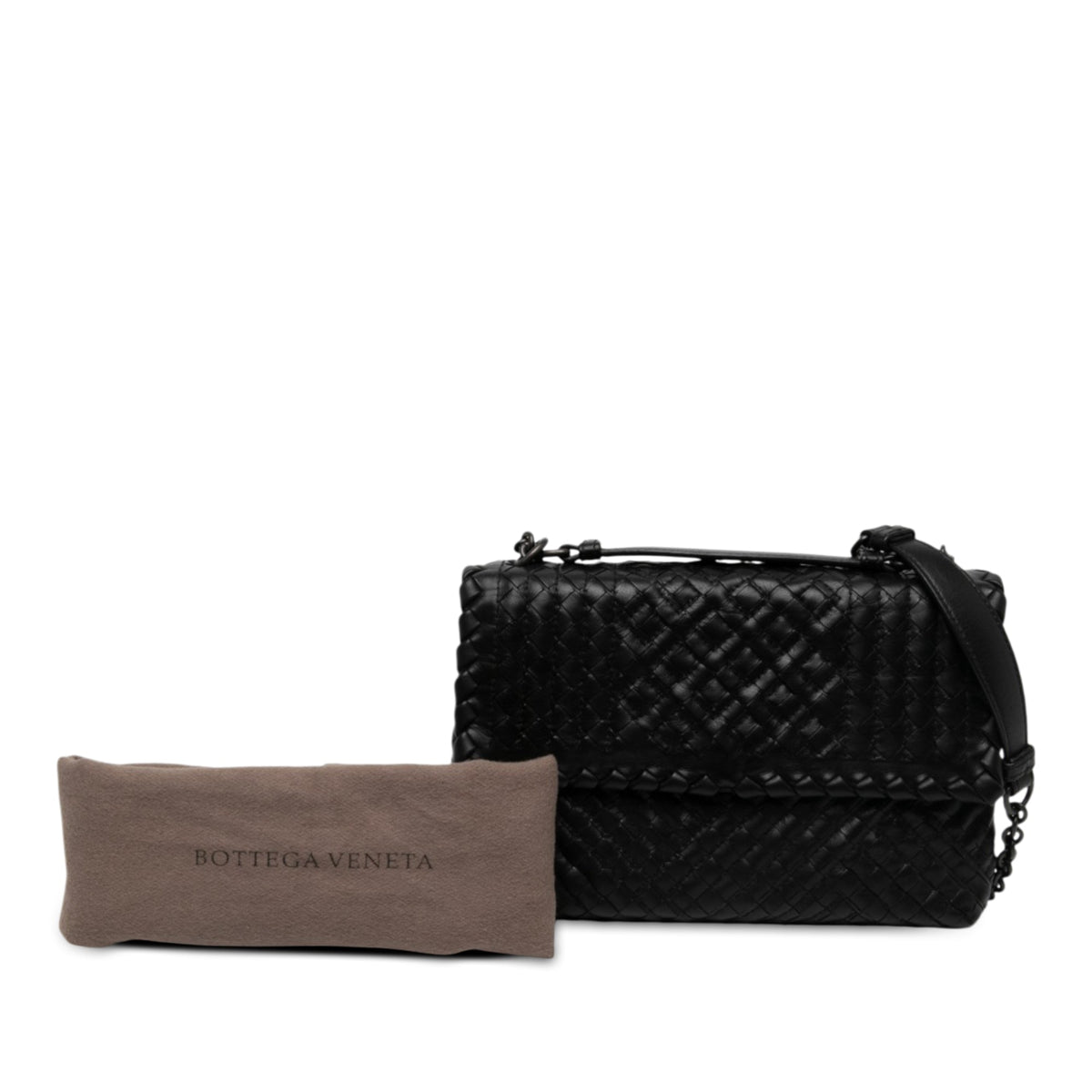 Bottega Veneta Small Nappa Intrecciato Boutis Olimpia Shoulder Bag — Black