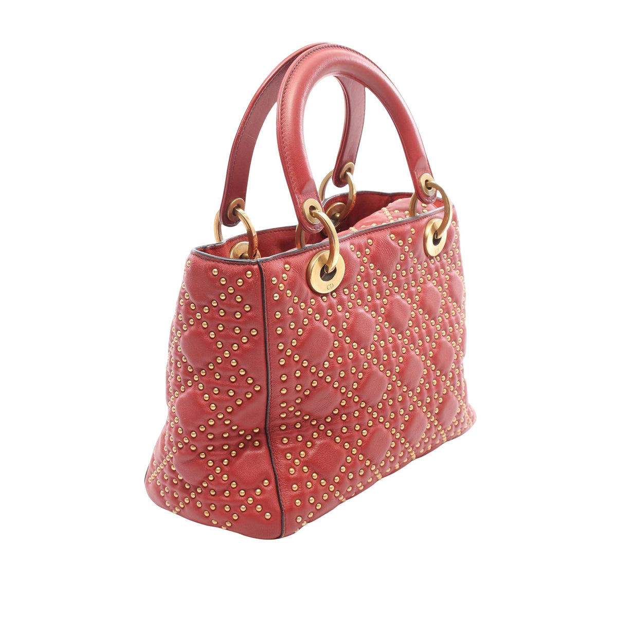 Dior Medium Lambskin Cannage Studded Supple Lady Dior