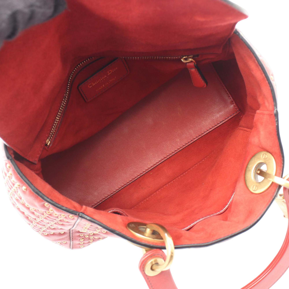 Dior Medium Lambskin Cannage Studded Supple Lady Dior
