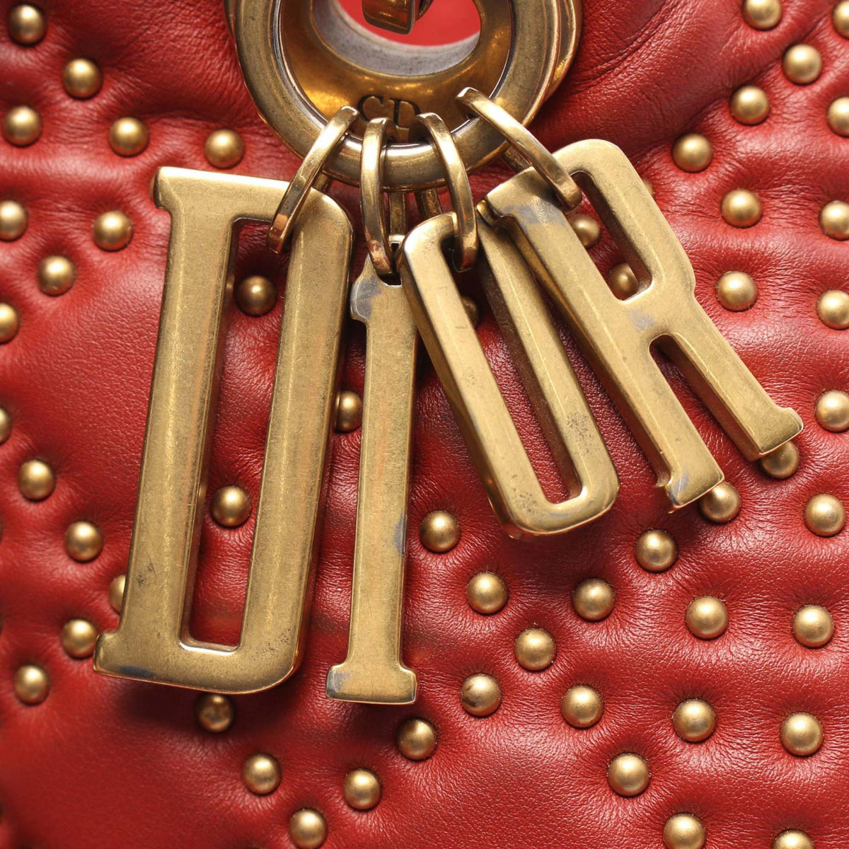Dior Medium Lambskin Cannage Studded Supple Lady Dior