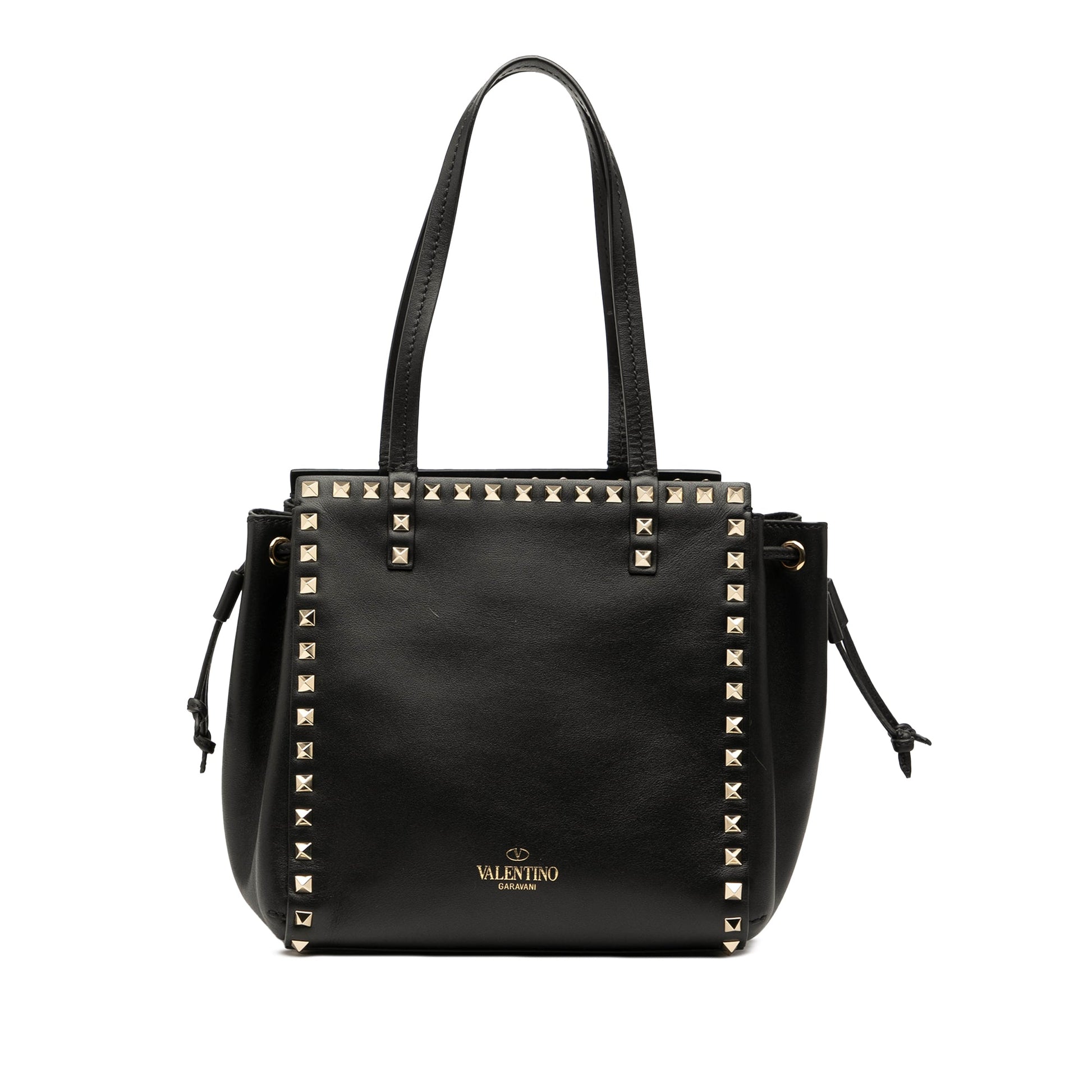 Valentino Leather Rockstud Drawstring Tote