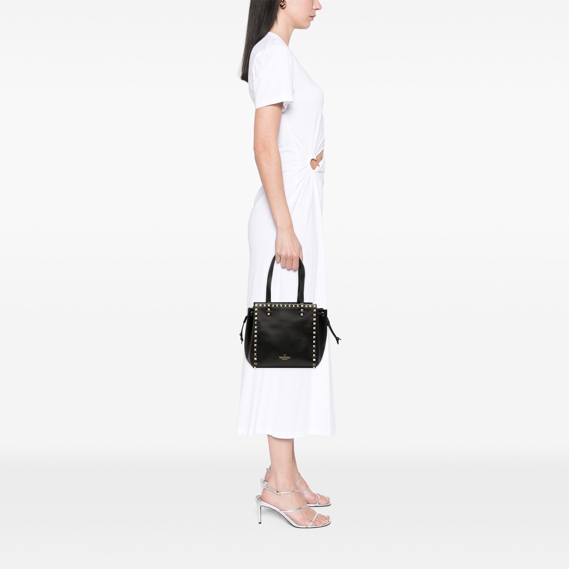 Valentino Leather Rockstud Drawstring Tote