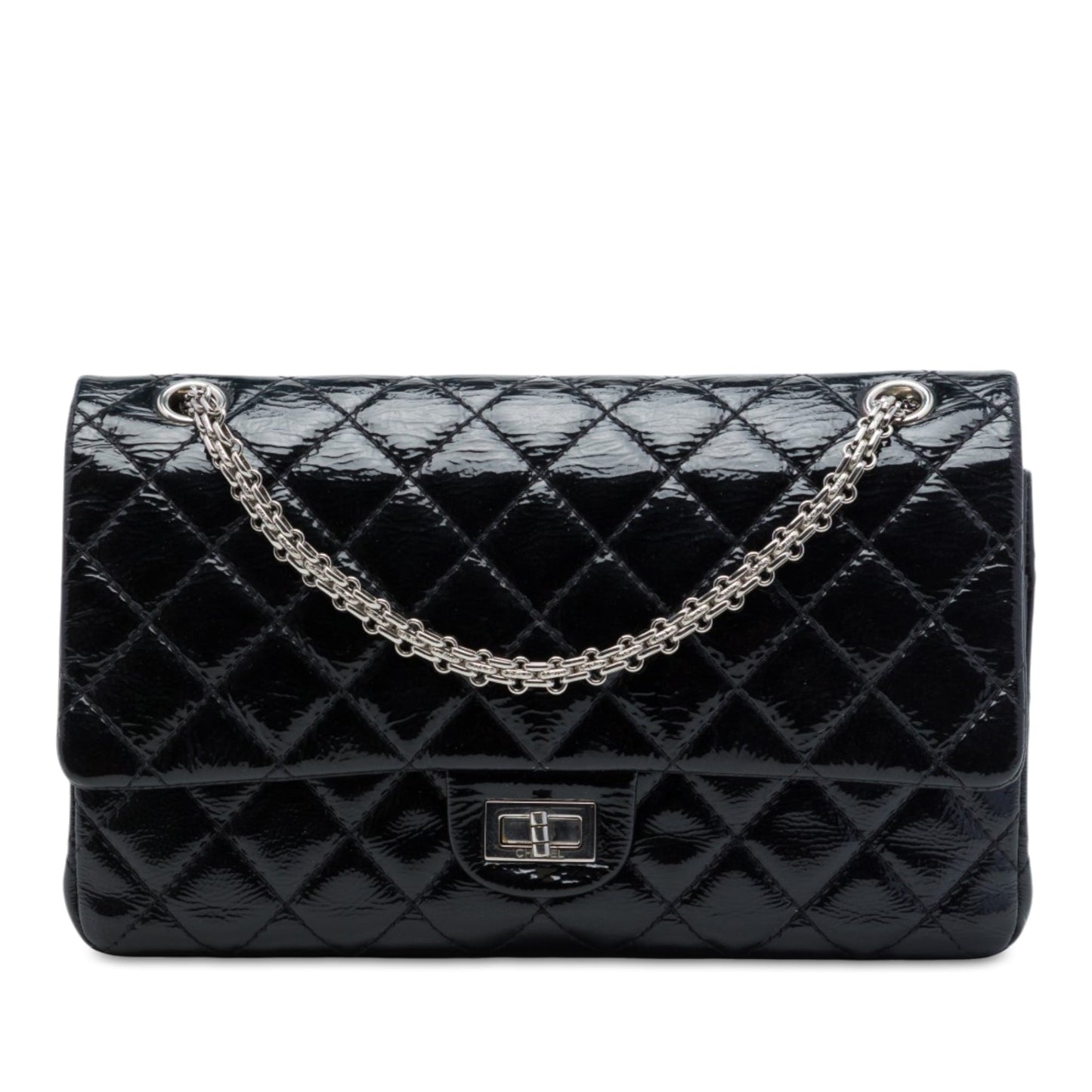 Chanel Quilted Crinkled Patent Reissue 2.55 Double Flap 226