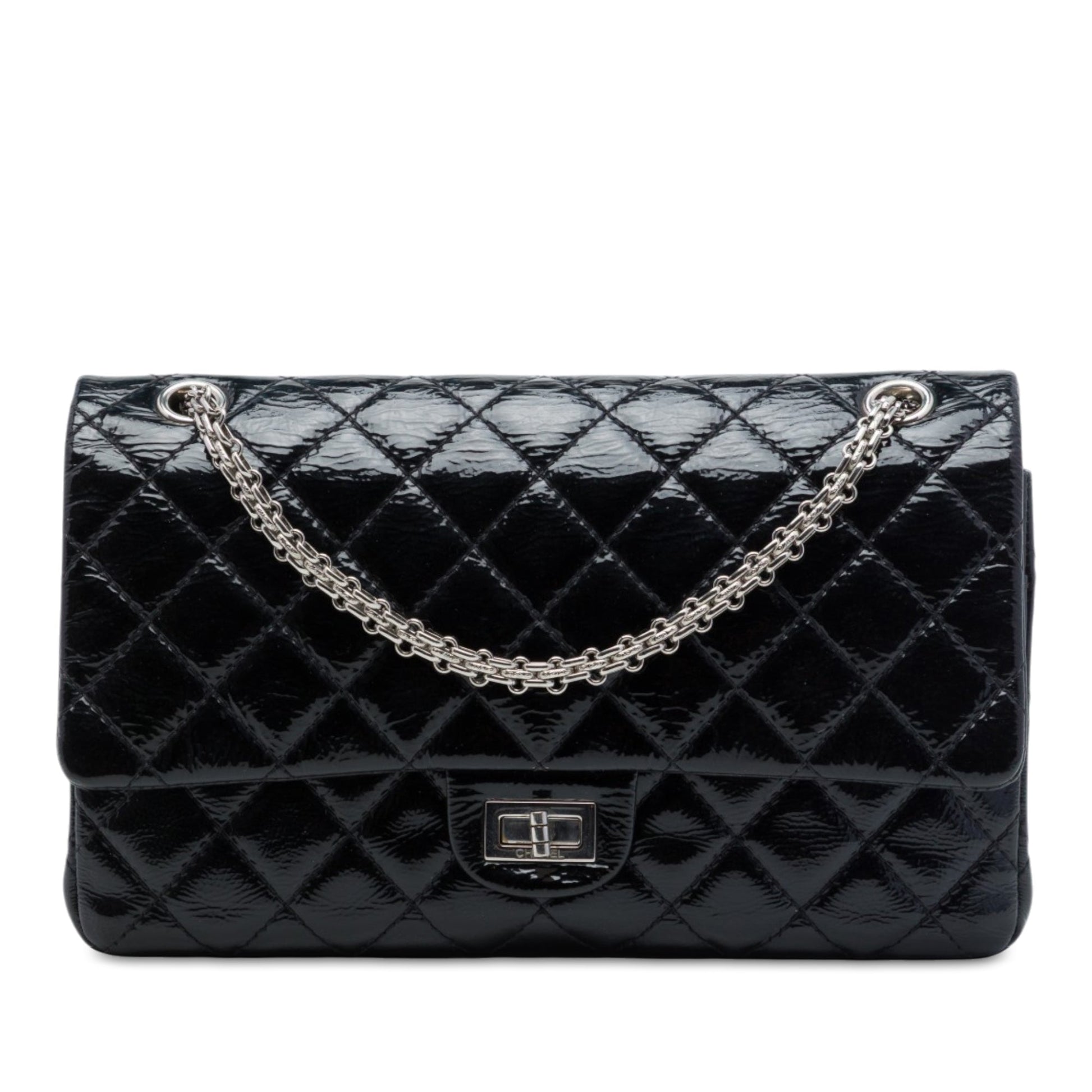 Chanel Quilted Crinkled Patent Reissue 2.55 Double Flap 226