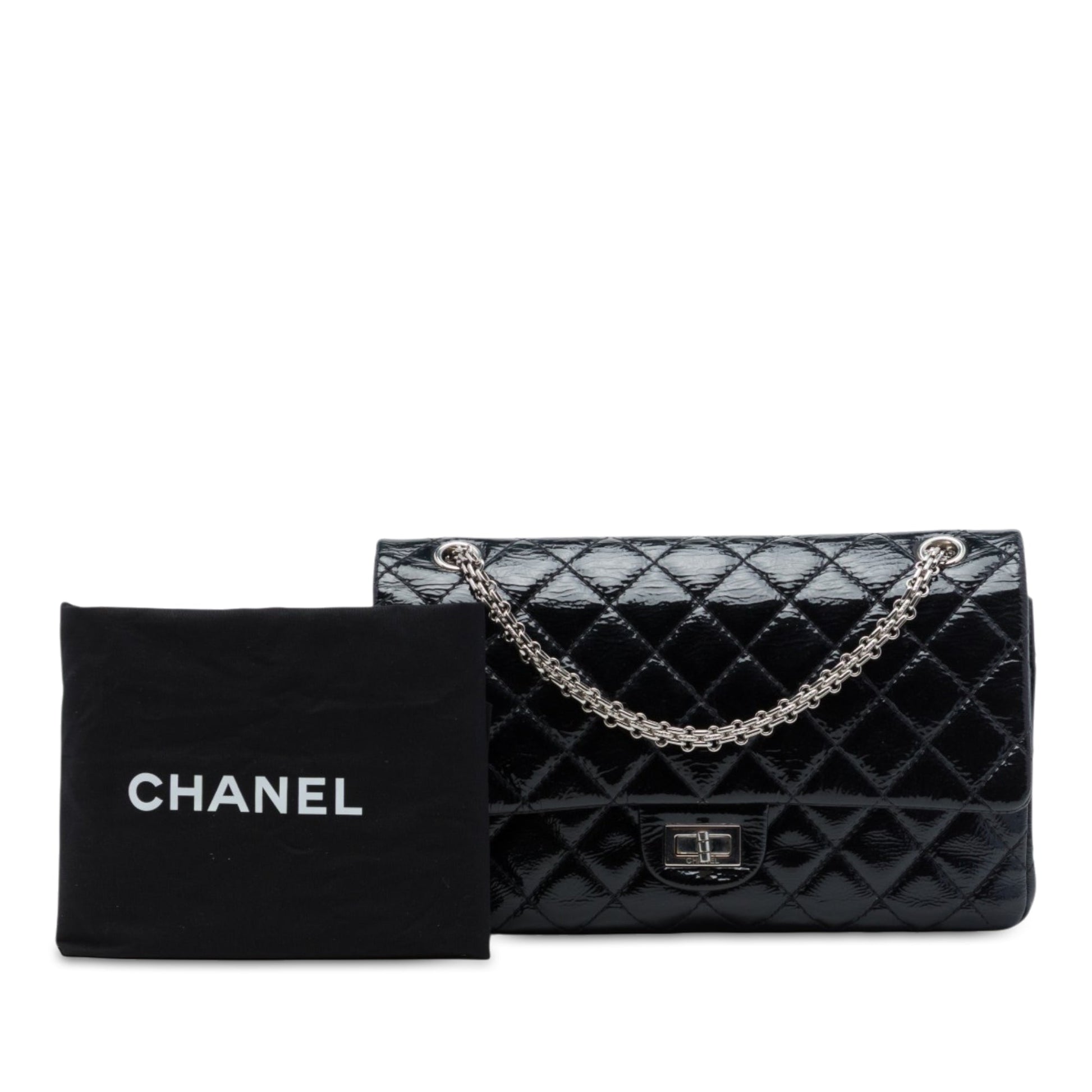Chanel Quilted Crinkled Patent Reissue 2.55 Double Flap 226