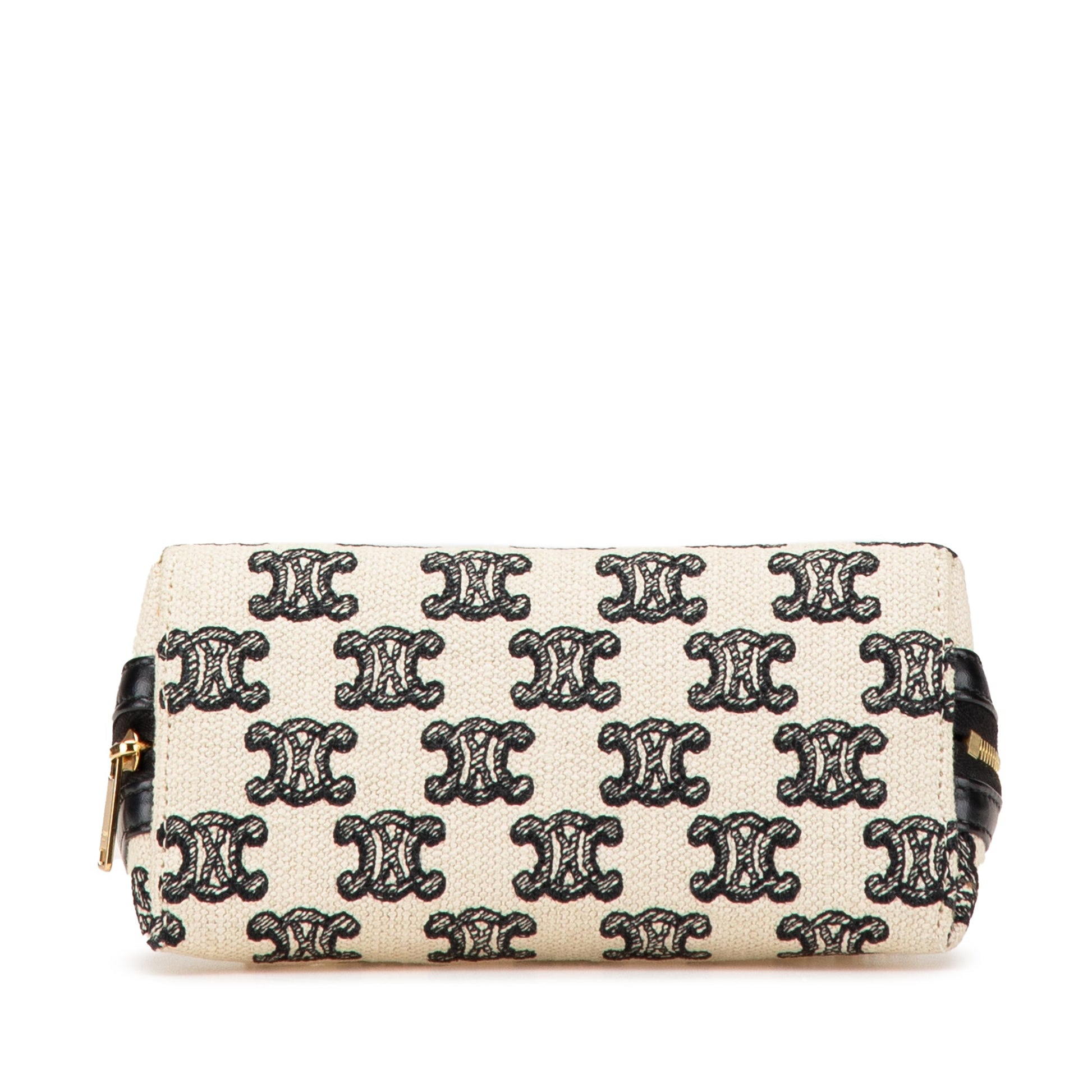 Celine Triomphe Emroidered Canvas Clutch On Chain