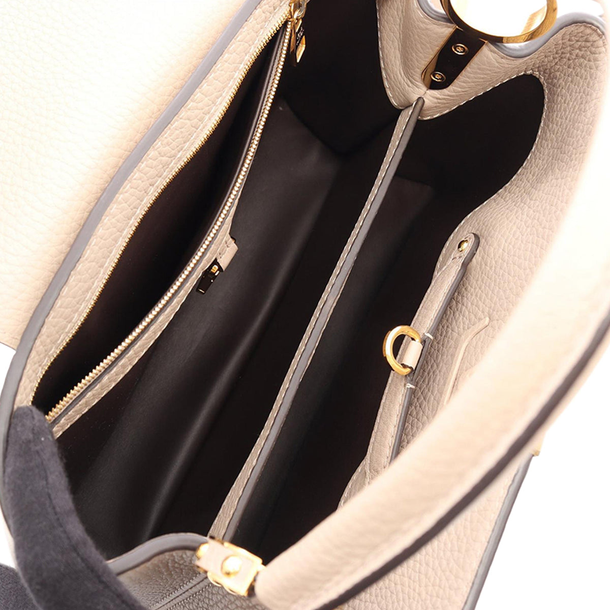 Louis Vuitton Taurillon Capucines PM — Beige