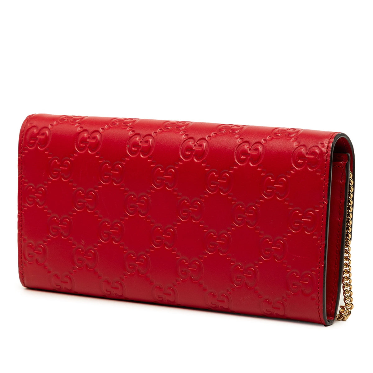 Gucci Guccissima Padlock Wallet On Chain — Red