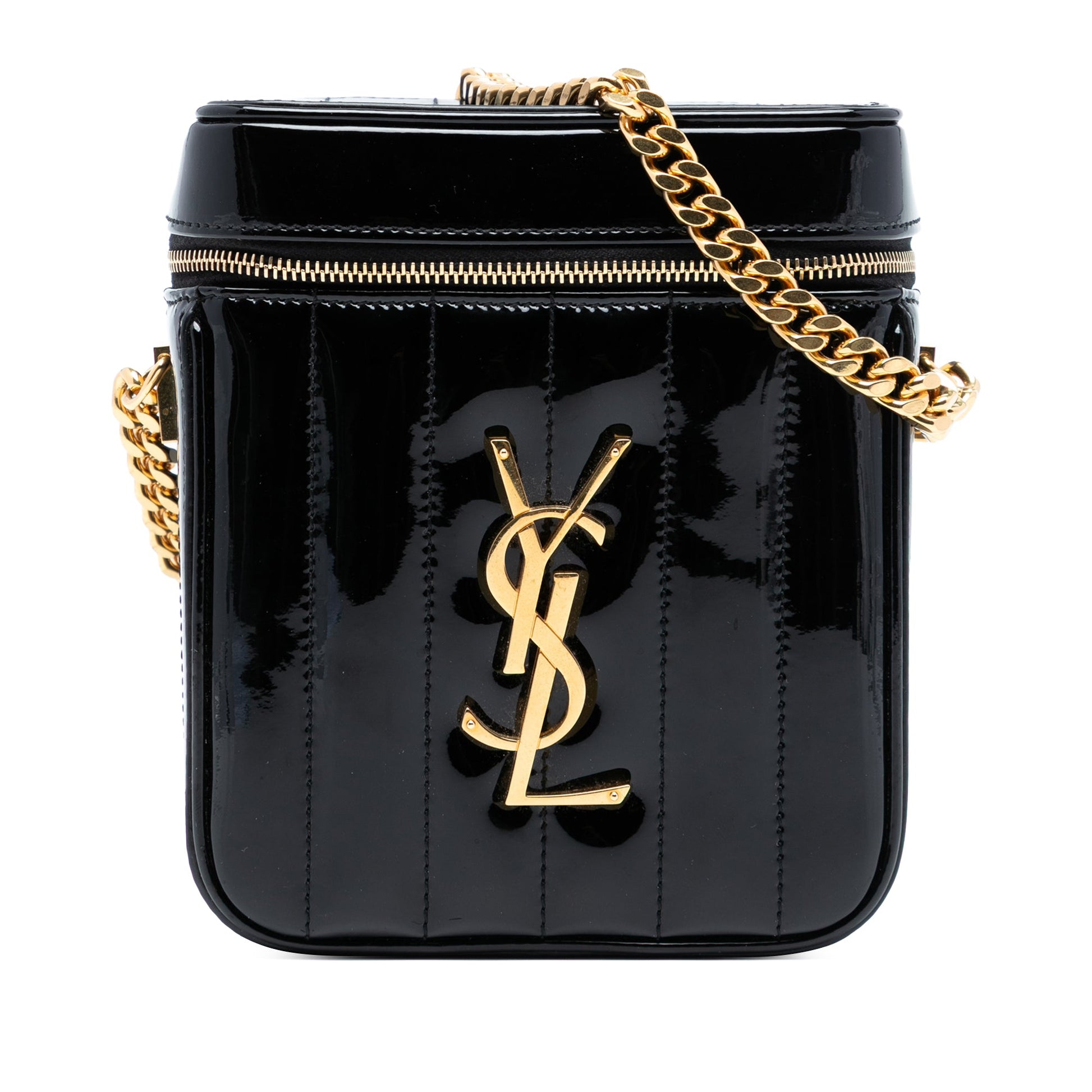 Saint Laurent Patent Vicky Vanity Bag